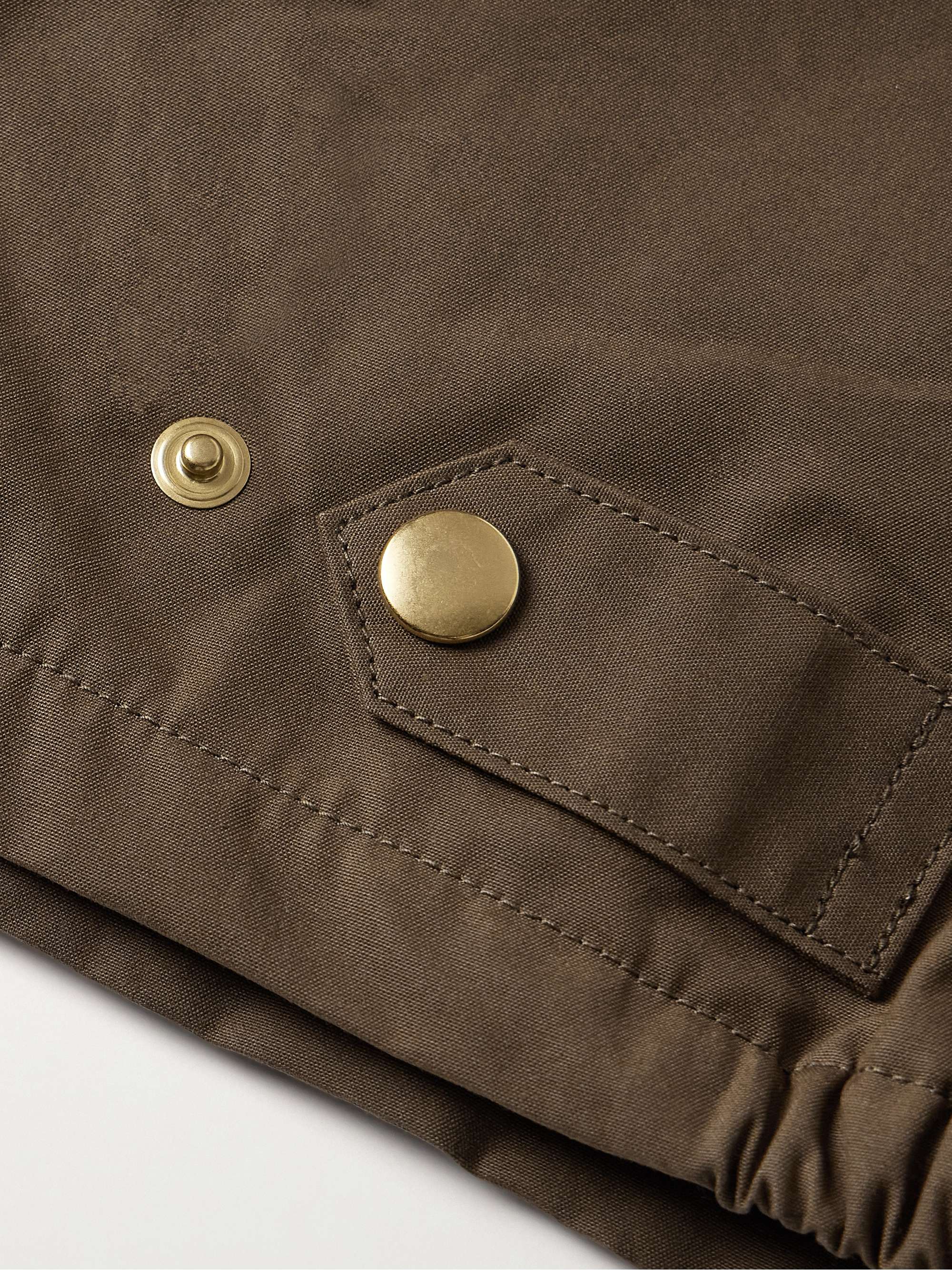 Drizzler Cropped Corduroy-Trimmed Oiled-Cotton Jacket view