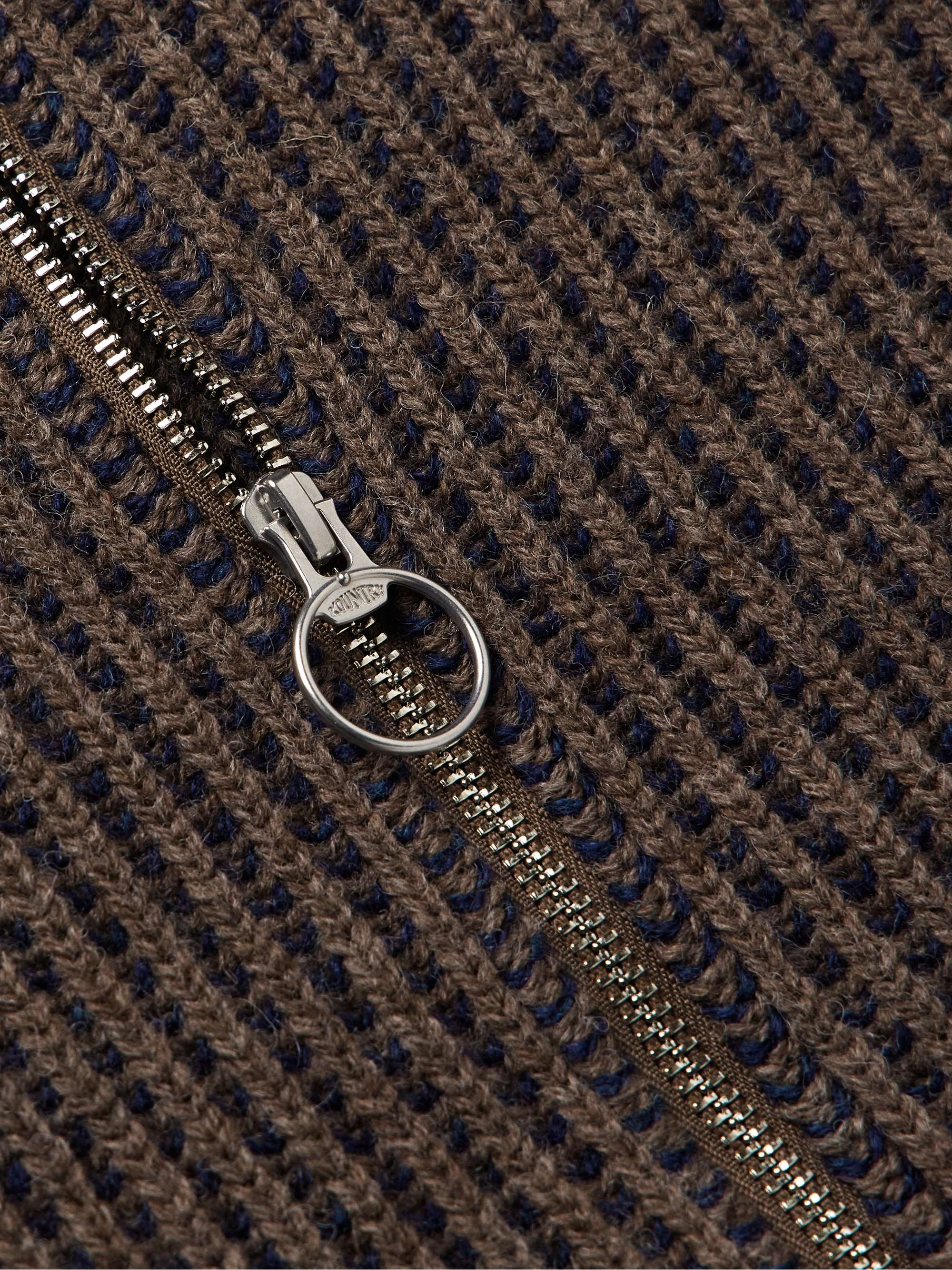 Cropped Ribbed Wool Zip-Up Cardigan view