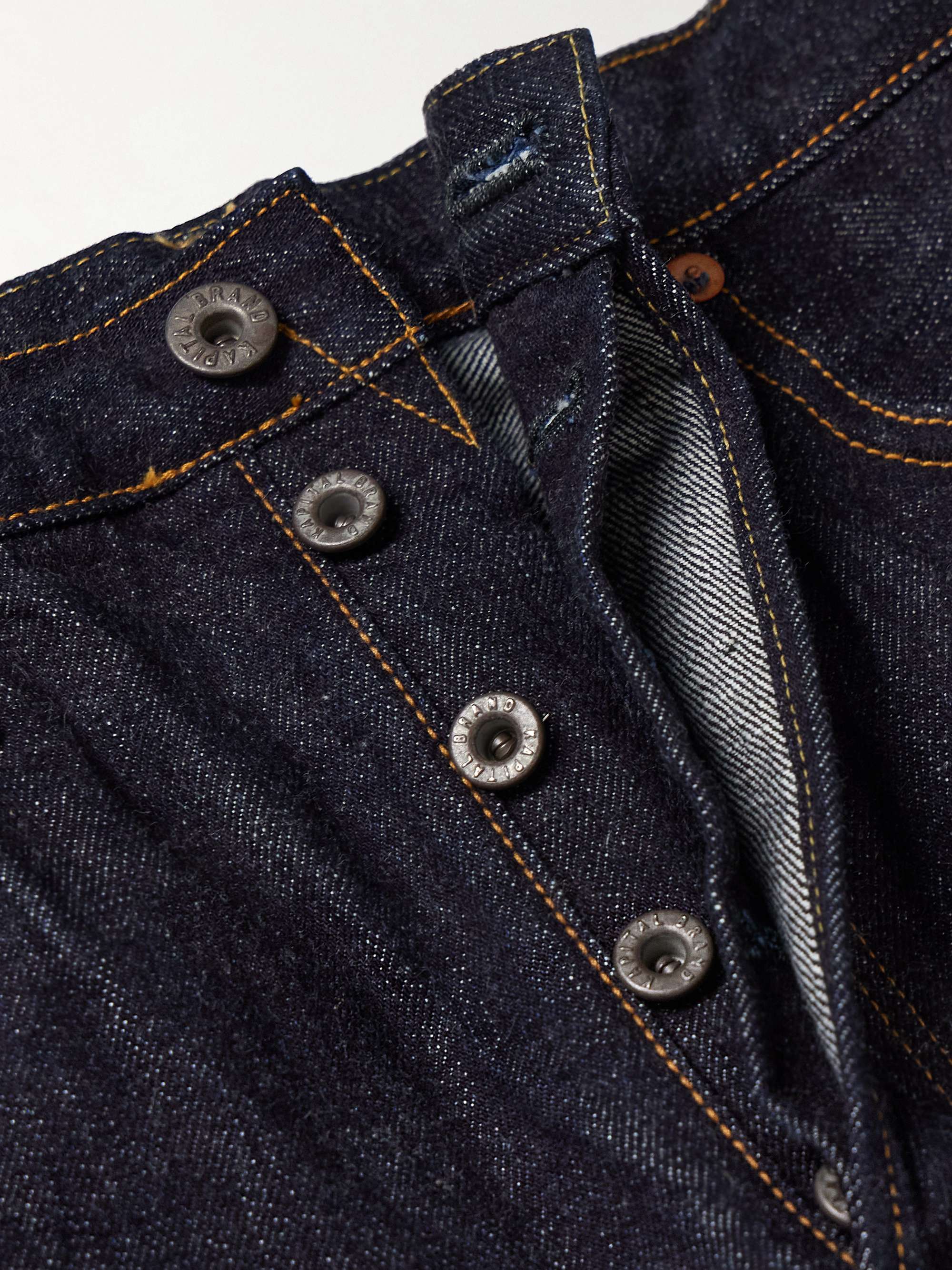 Monkey Cisco Straight-Leg Indigo-Dyed Selvedge Jeans view