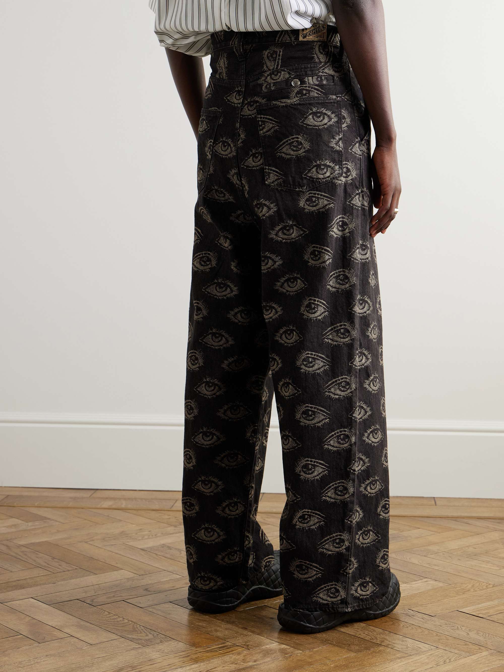 Speak Easy Straight-Leg Jacquard Jeans view