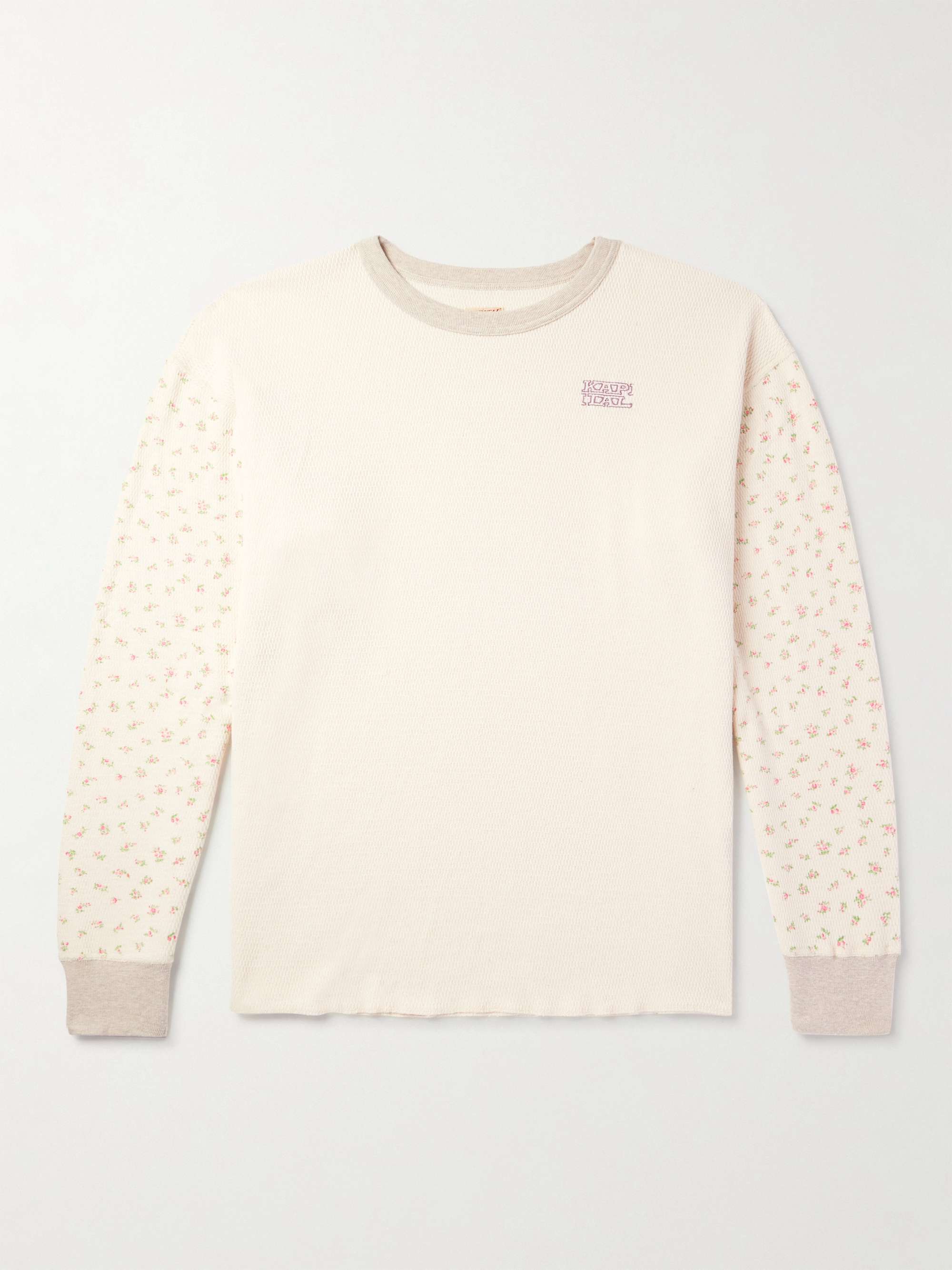 Logo-Embroidered Printed Waffle-Knit Cotton-Jersey T-Shirt view