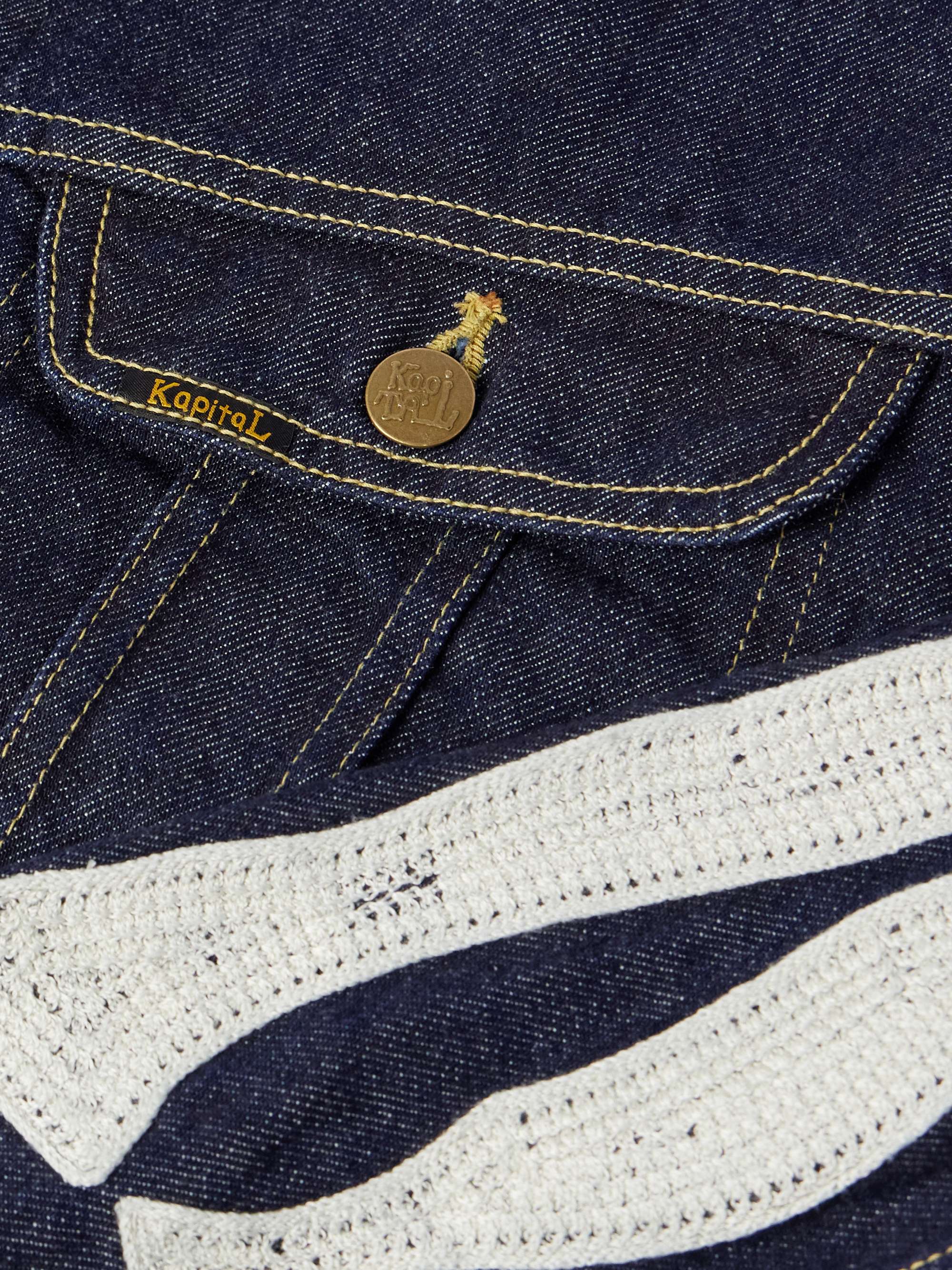 Crochet-Trimmed Denim Jacket view