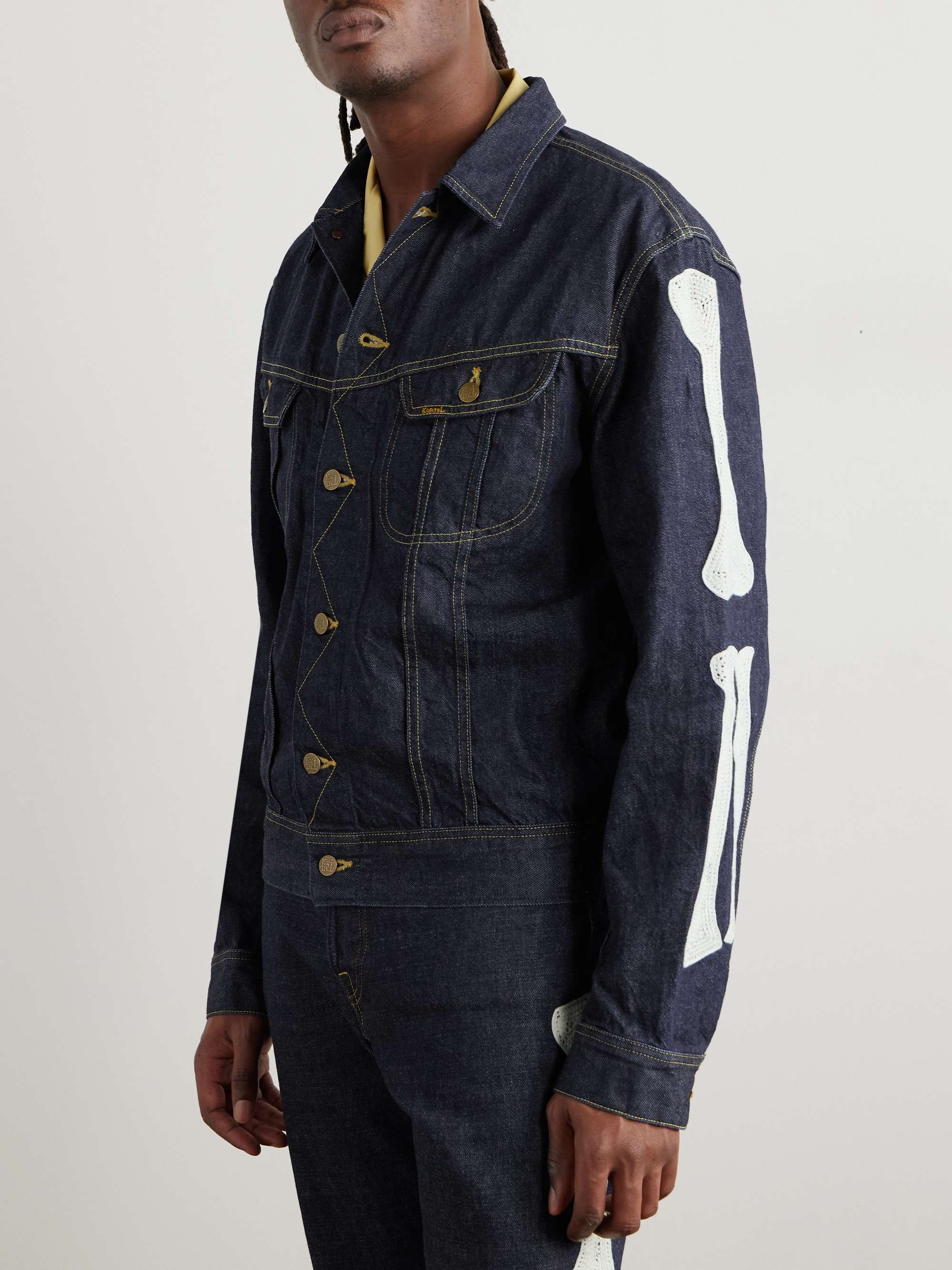 Crochet-Trimmed Denim Jacket view