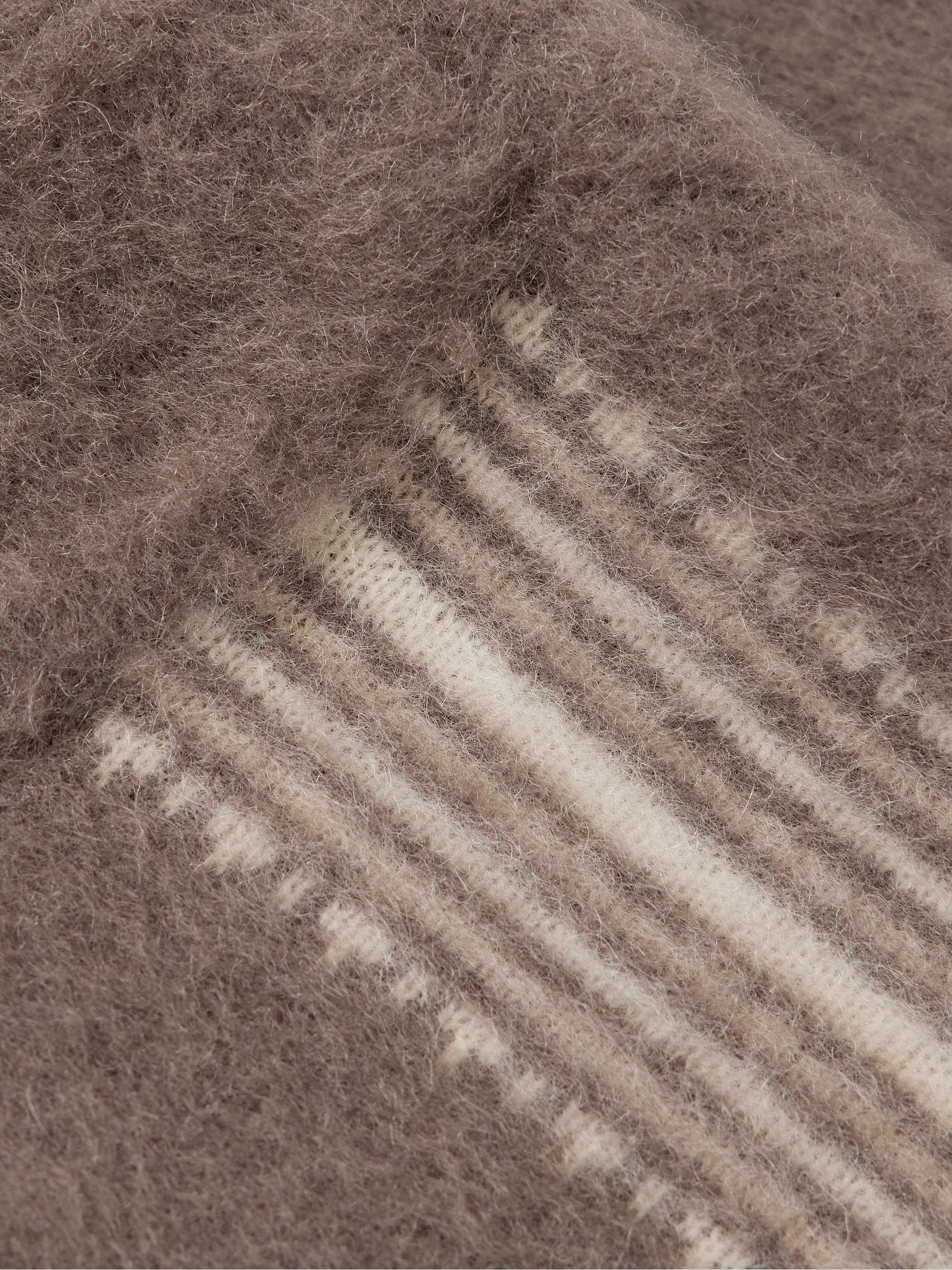 Camp-Collar Striped Knitted Overshirt view
