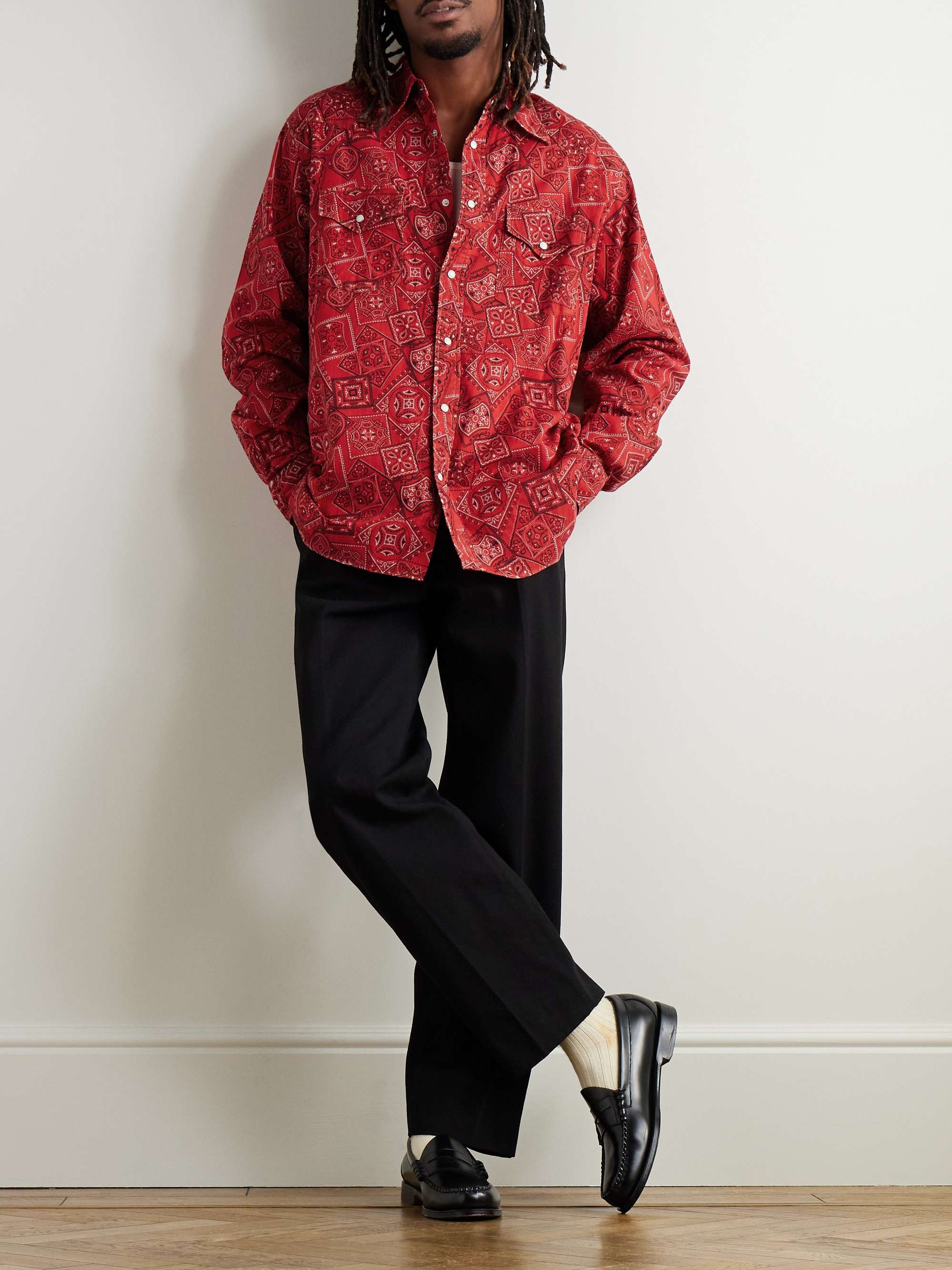 Bandana-Print Cotton-Gauze Shirt view