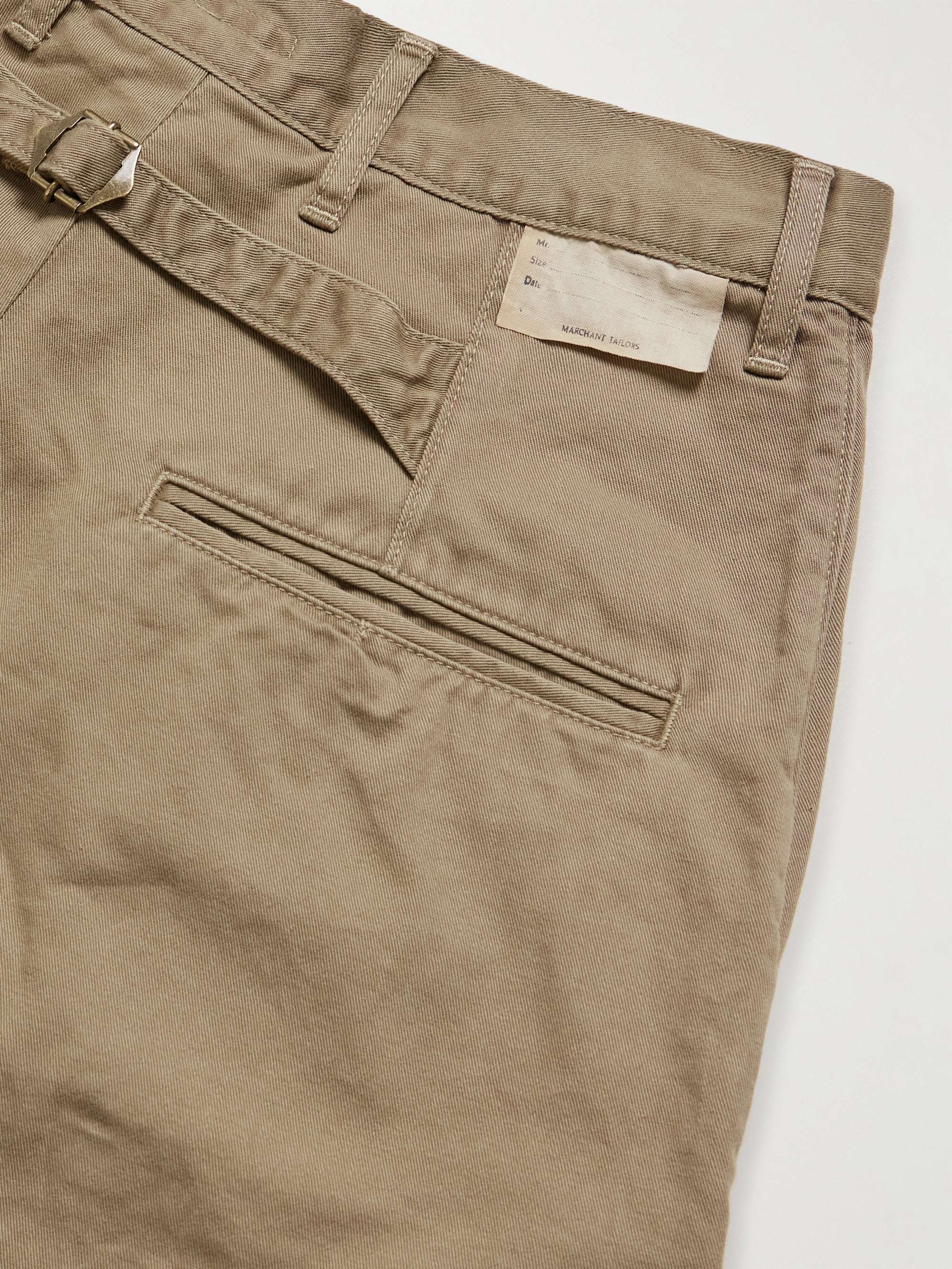 Nime Wide-Leg Pleated Cotton-Twill Chinos view