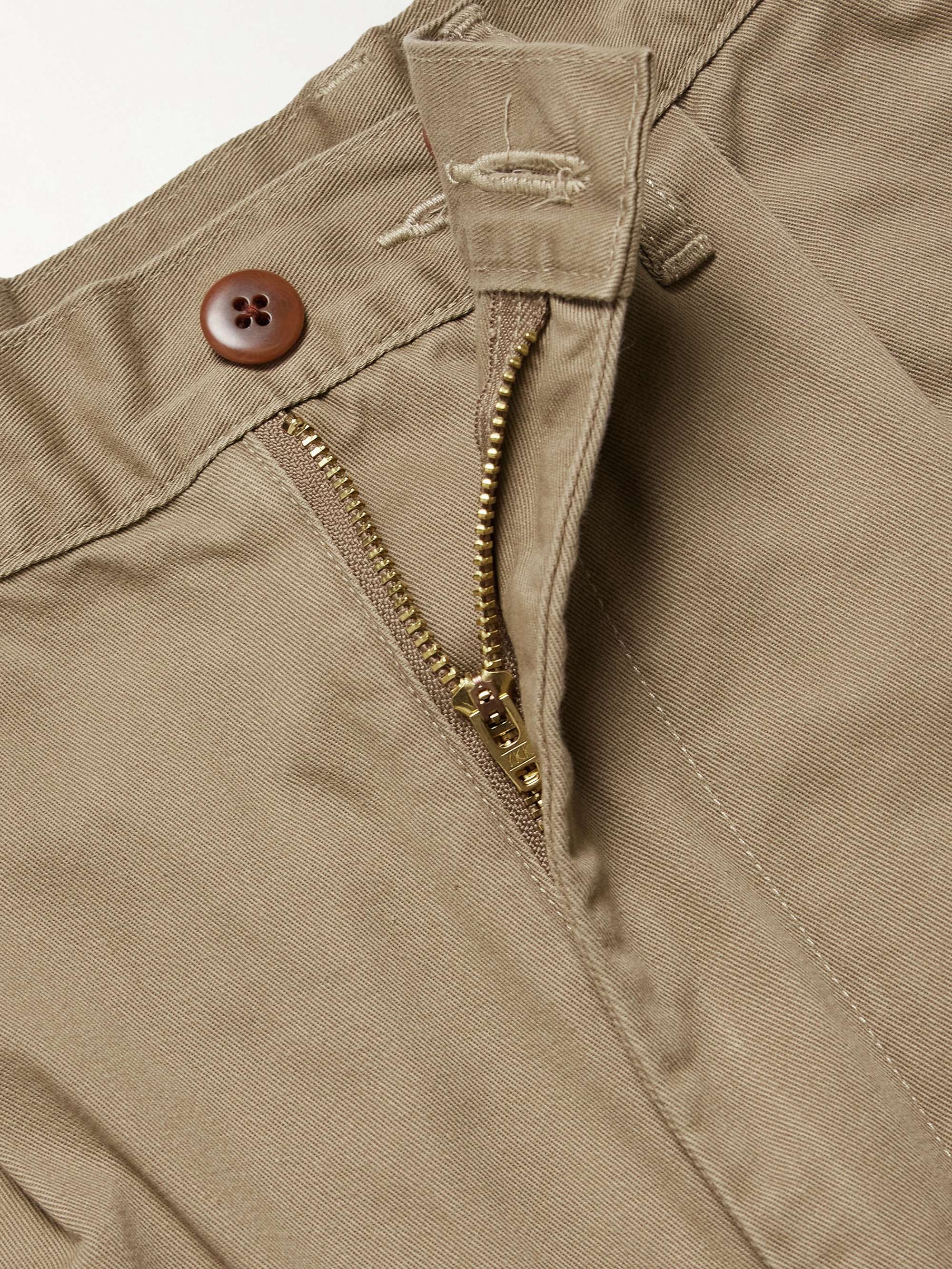 Nime Wide-Leg Pleated Cotton-Twill Chinos view