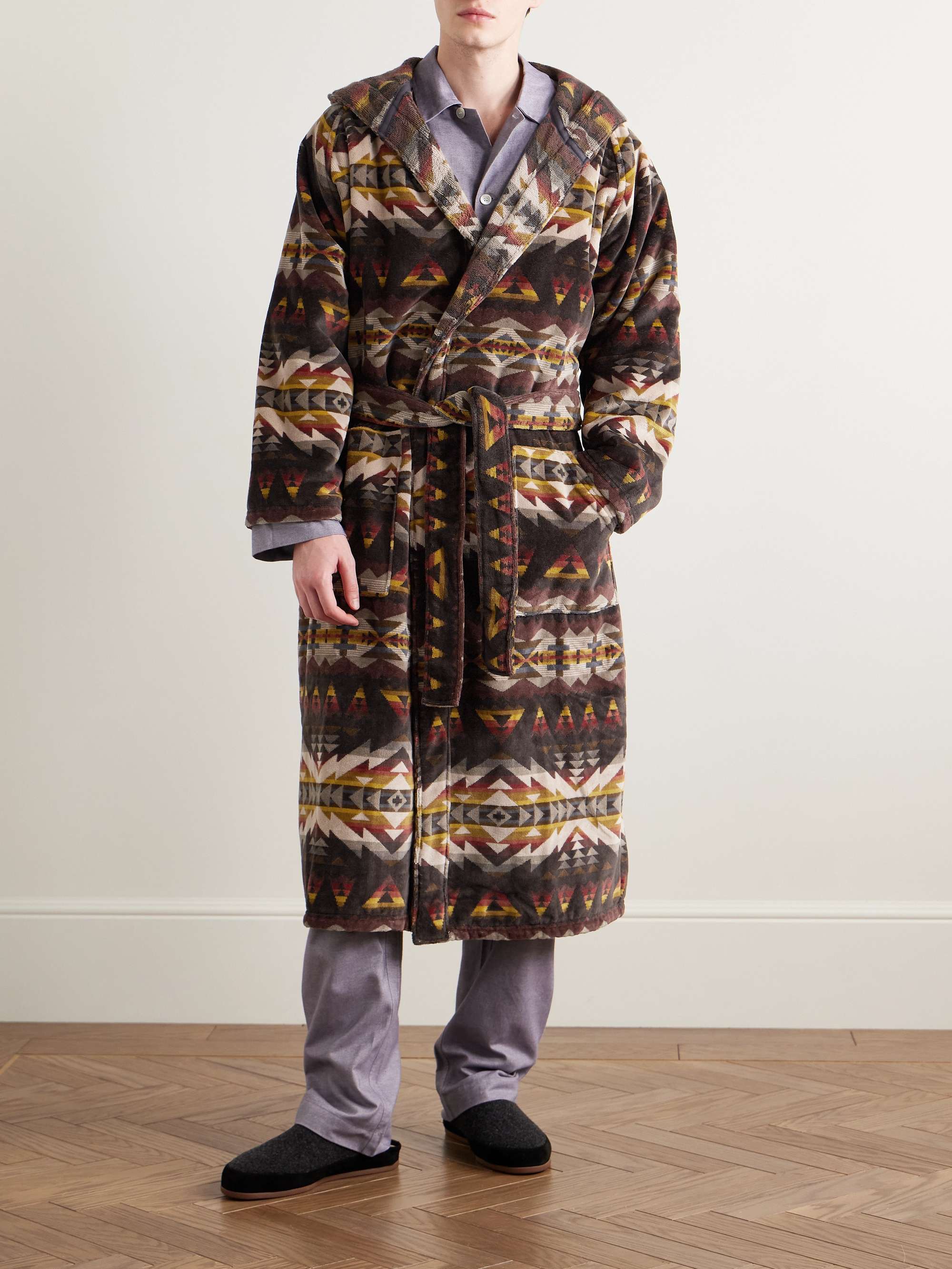 Cotton-Velour Jacquard Robe view
