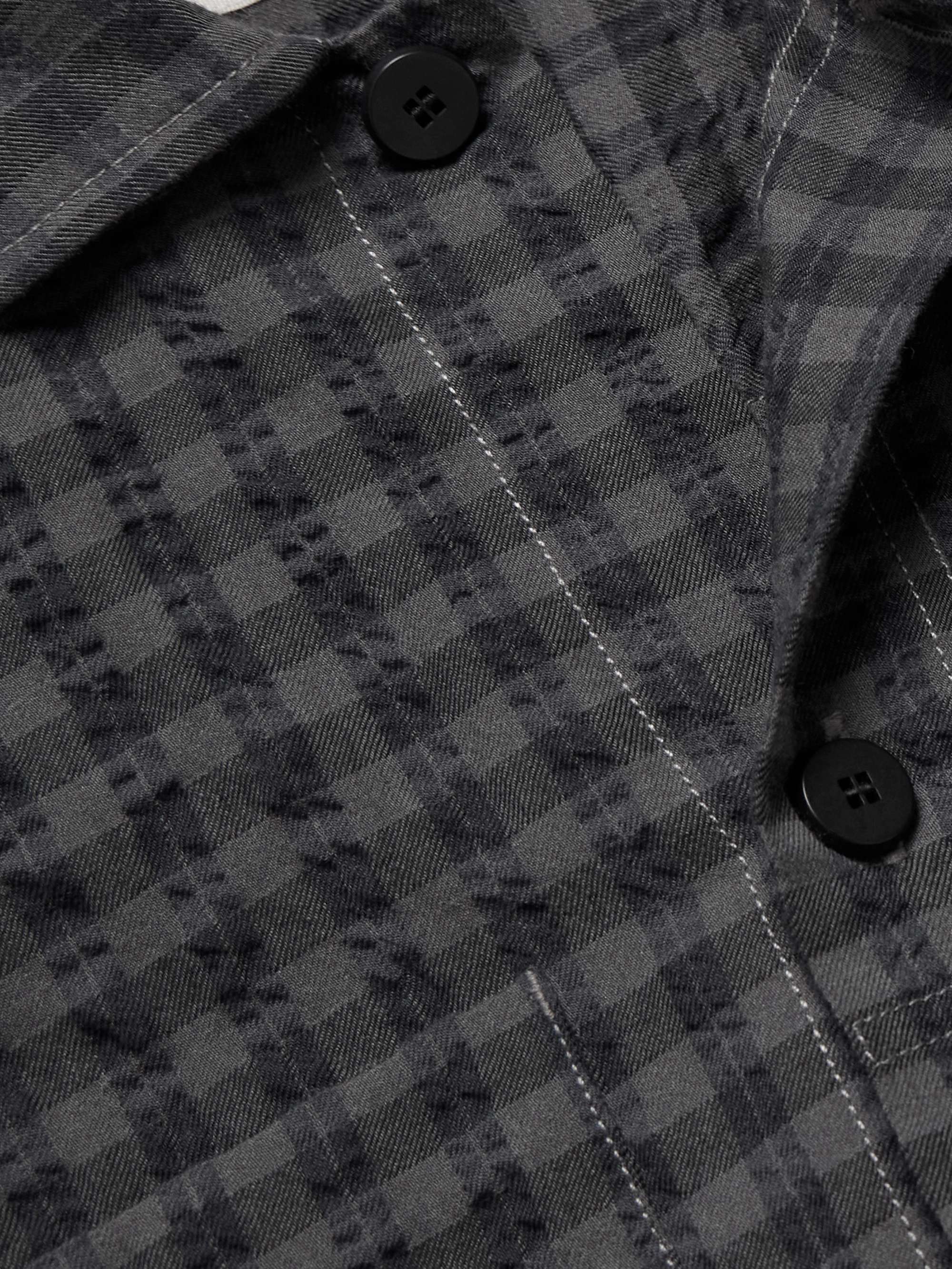 Patch Checked Seersucker Overshirt view