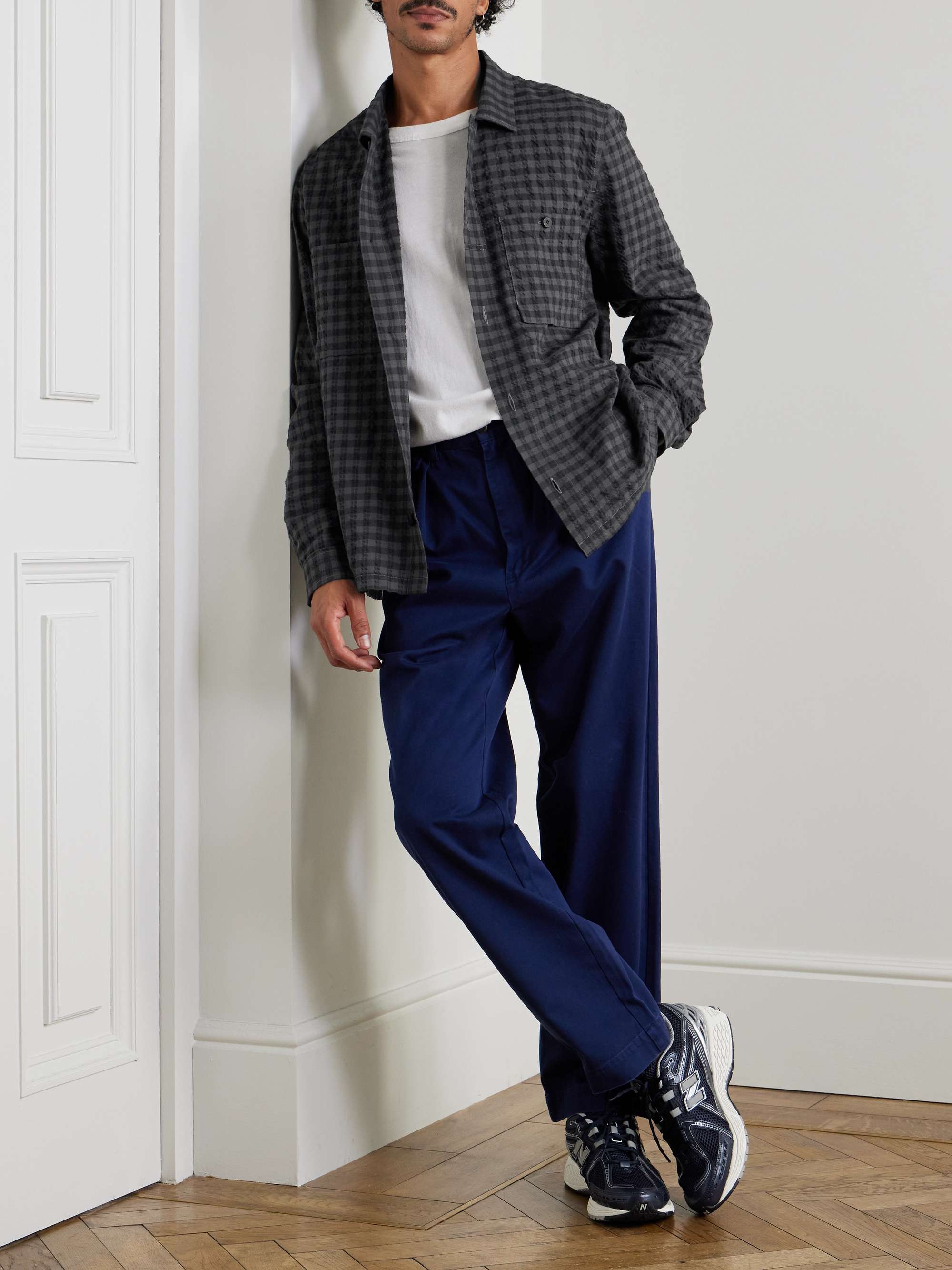 Patch Checked Seersucker Overshirt view