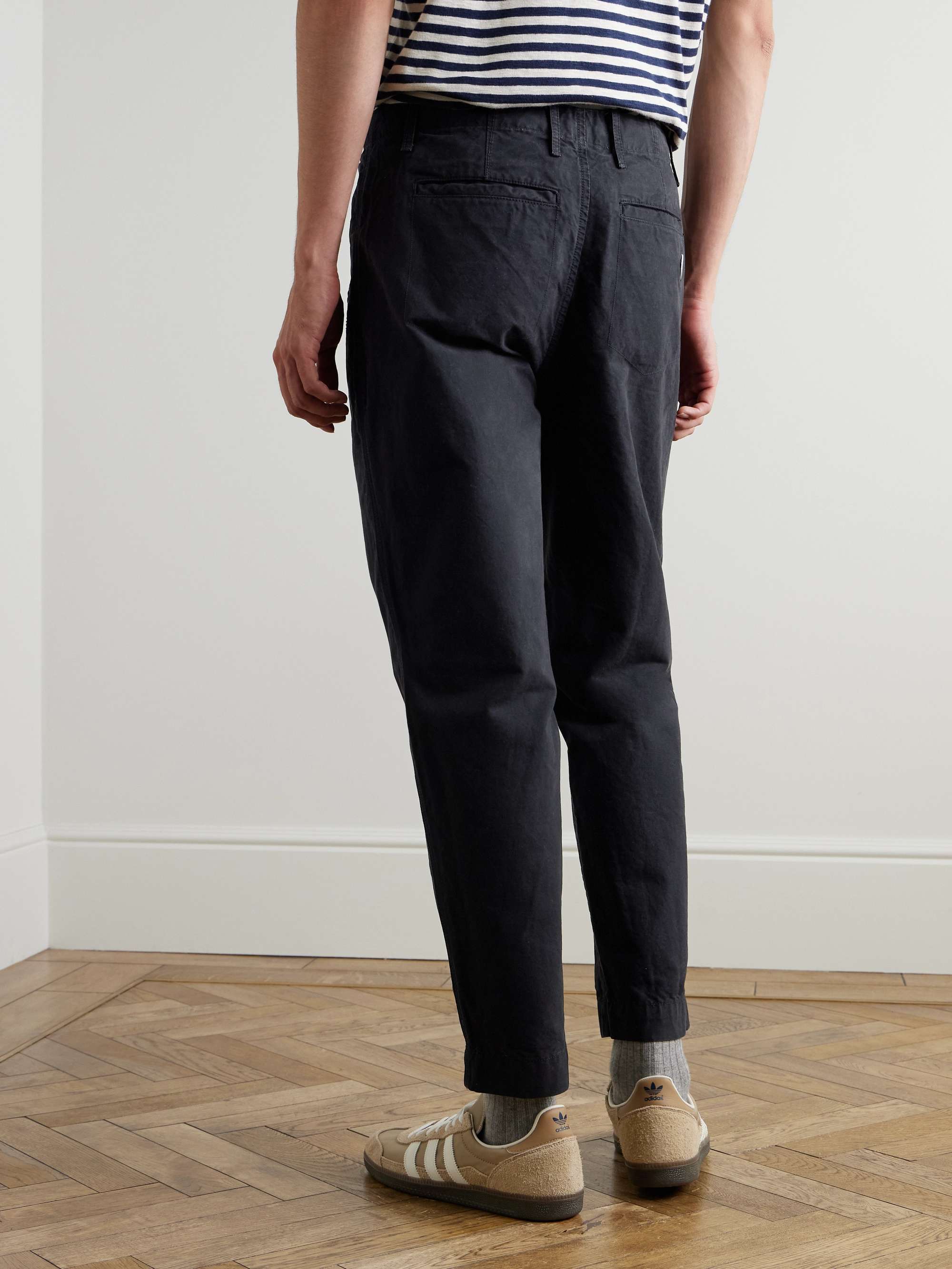 Assembly Tapered Pleated Cotton-Canvas Trousers view