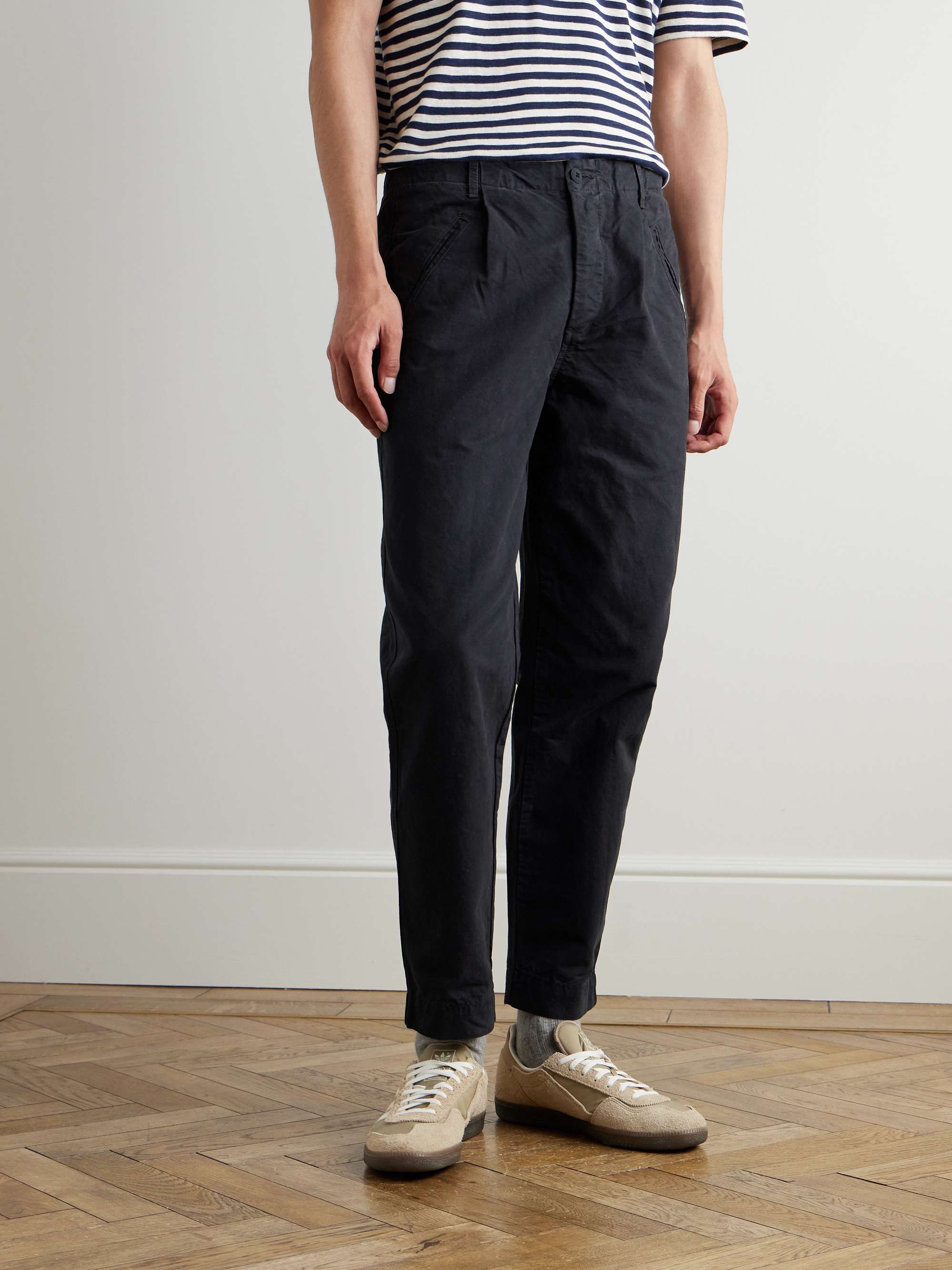 Assembly Tapered Pleated Cotton-Canvas Trousers view