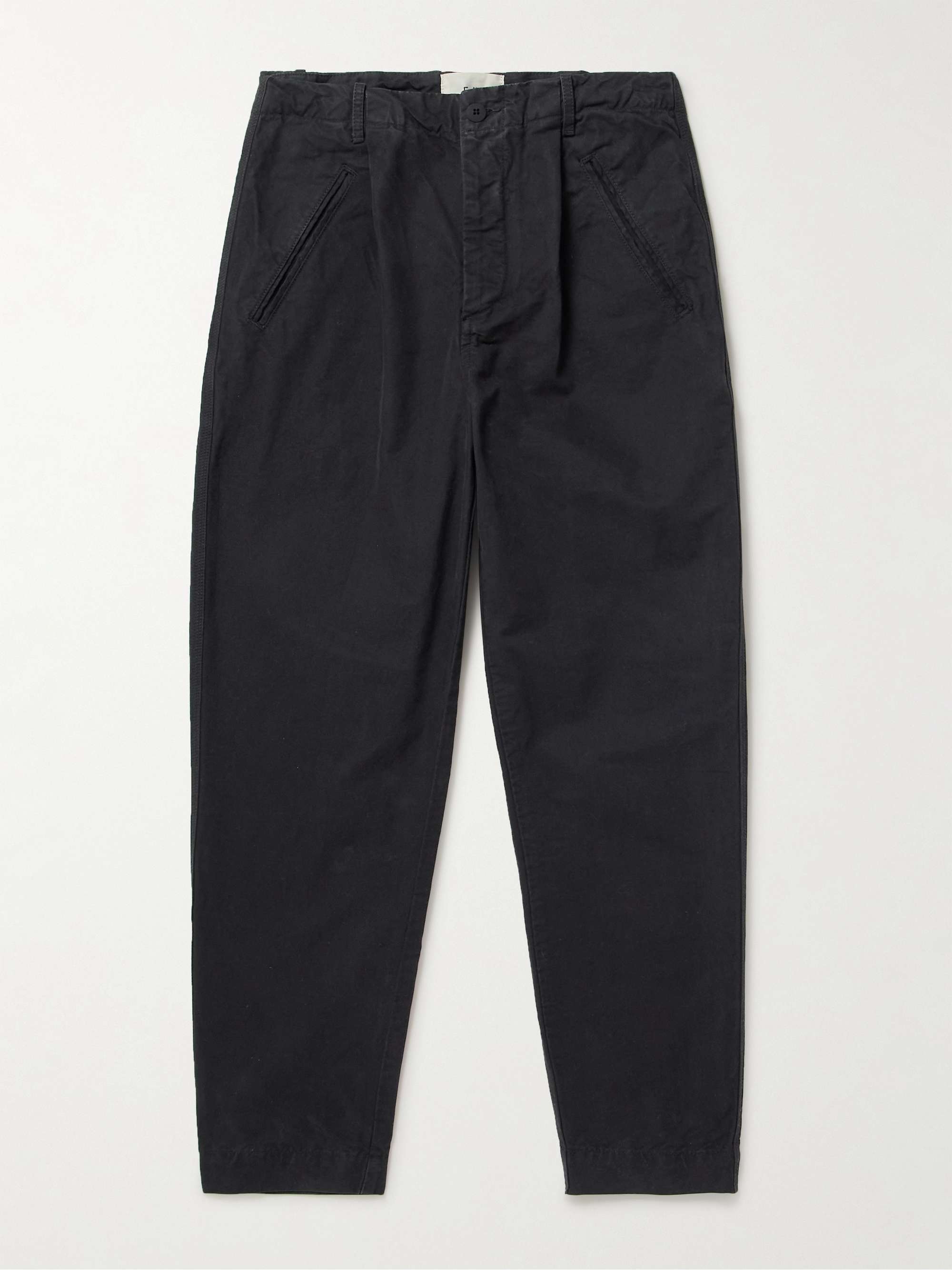 Assembly Tapered Pleated Cotton-Canvas Trousers view