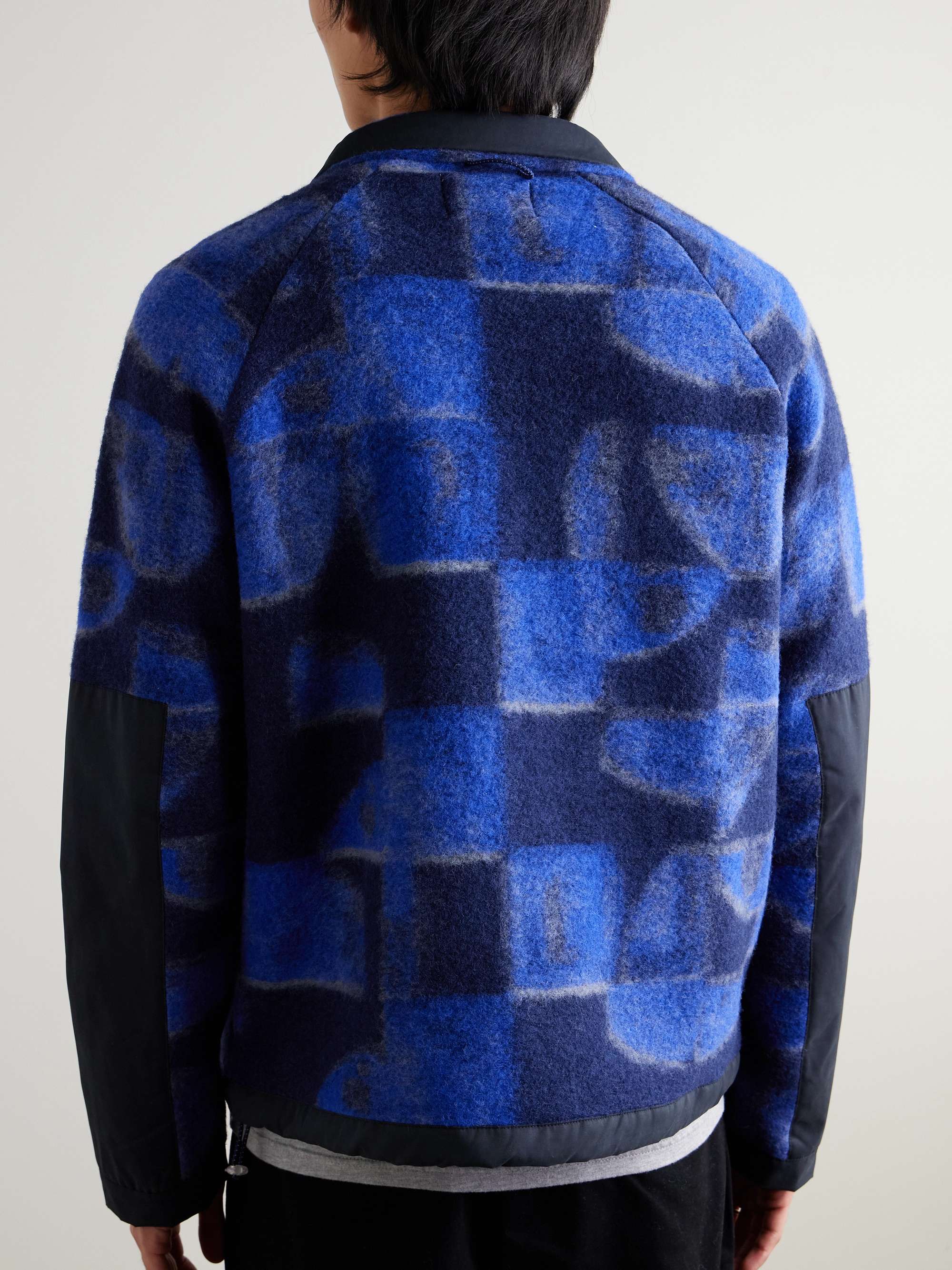 Signal Shell-Trimmed Printed Wool-Blend Fleece Jacket view