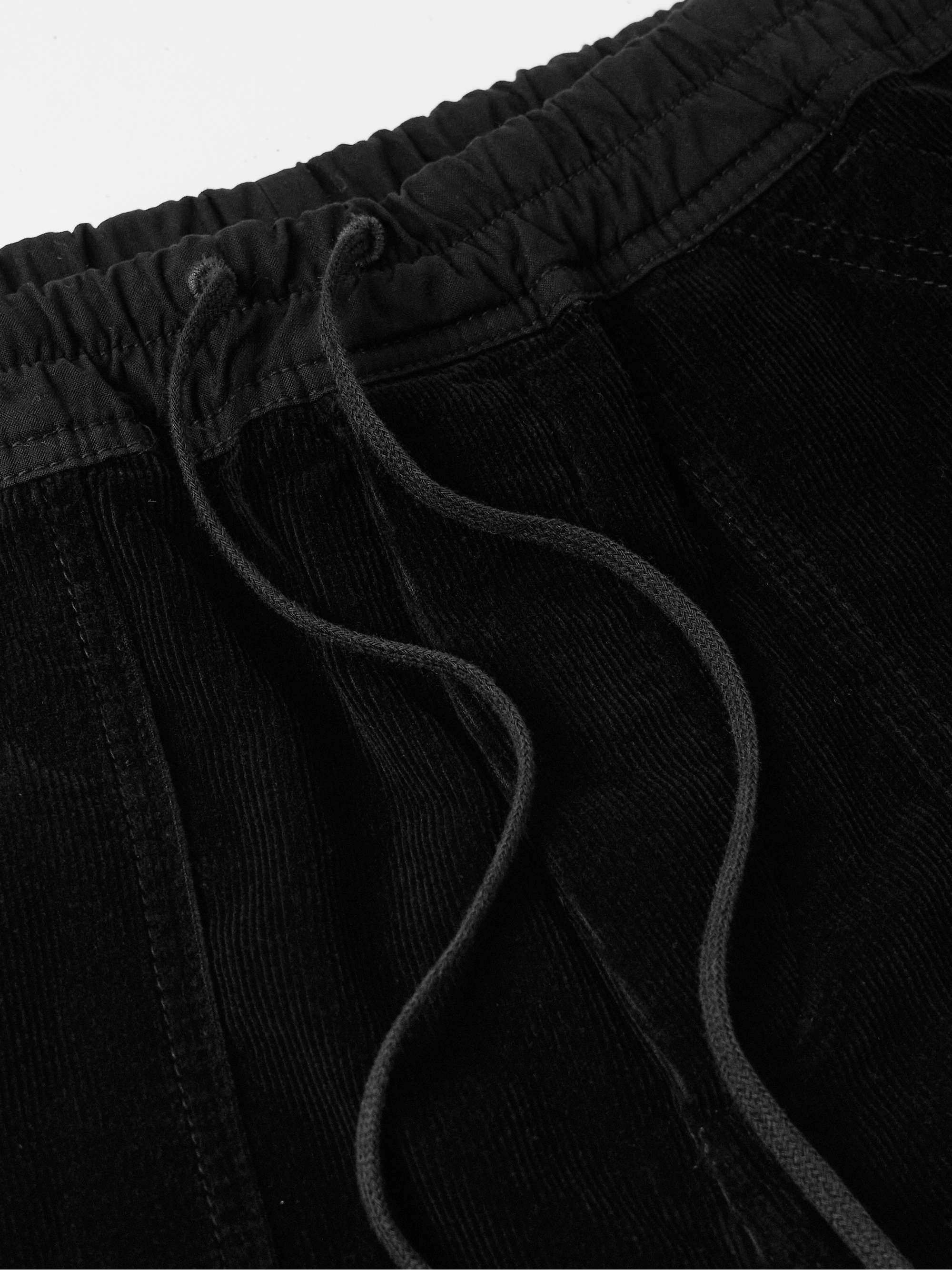 Slim-Fit Straight-Leg Cotton-Corduroy Drawstring Trousers view