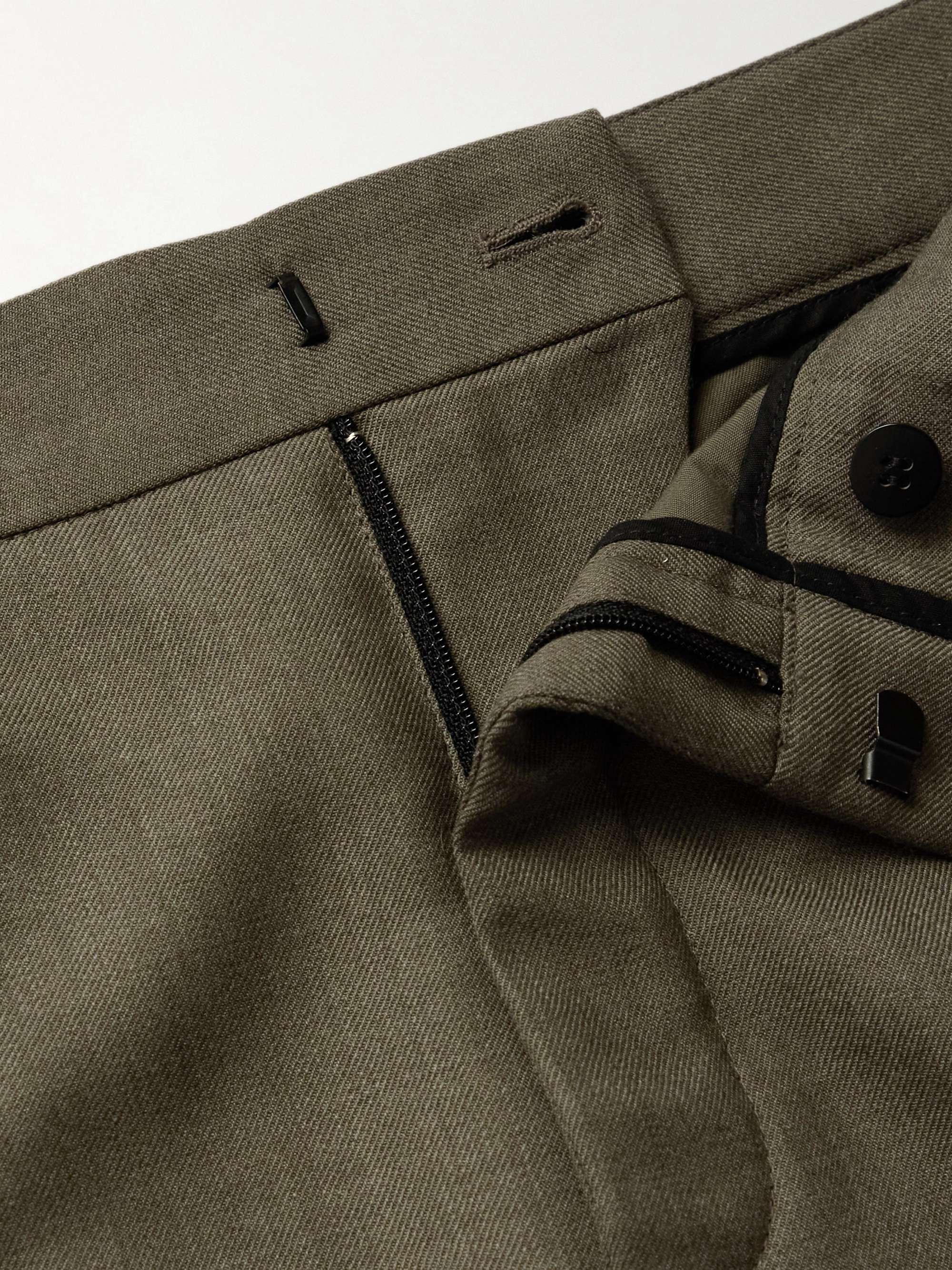 Bootcut Pleated Wool-Twill Suit Trousers view