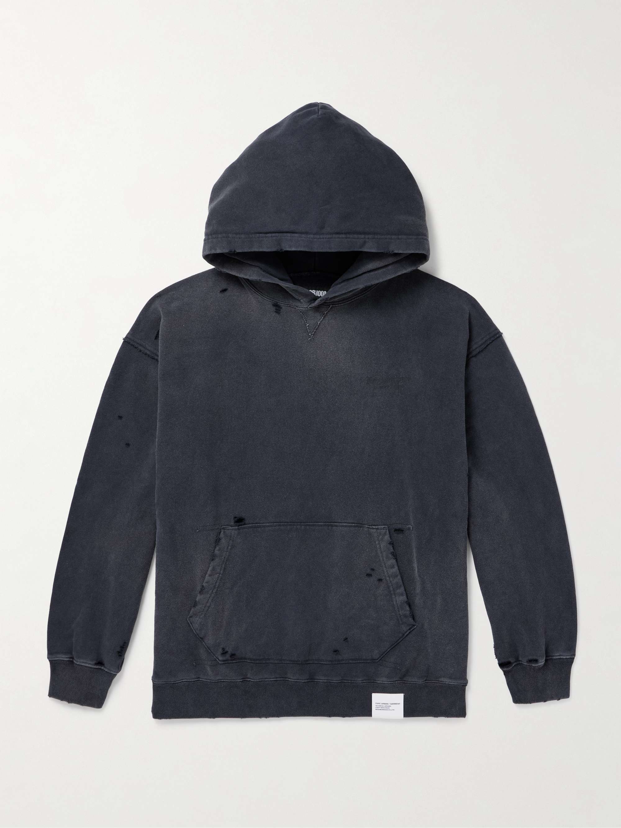 Savage Logo-Print Distressed Cotton-Jersey Hoodie view