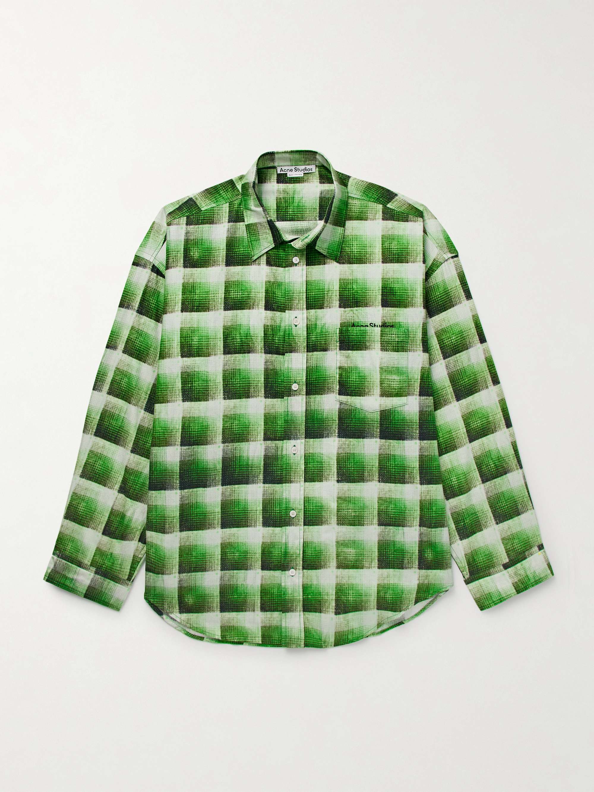 Setar Logo-Embroidered Checked Cotton-Flannel Shirt view