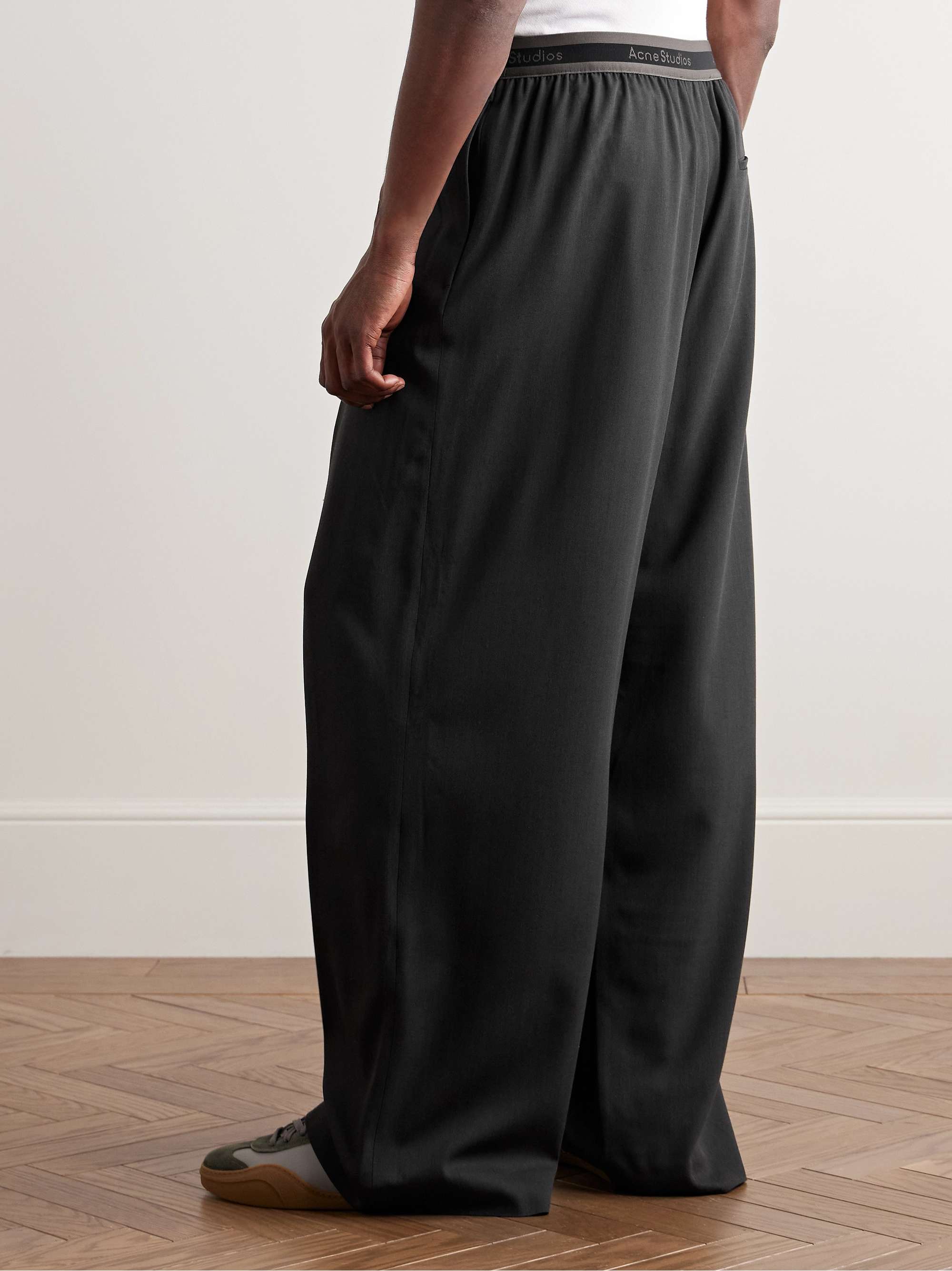 Pimono Straight-Leg Pleated Gabardine Trousers view