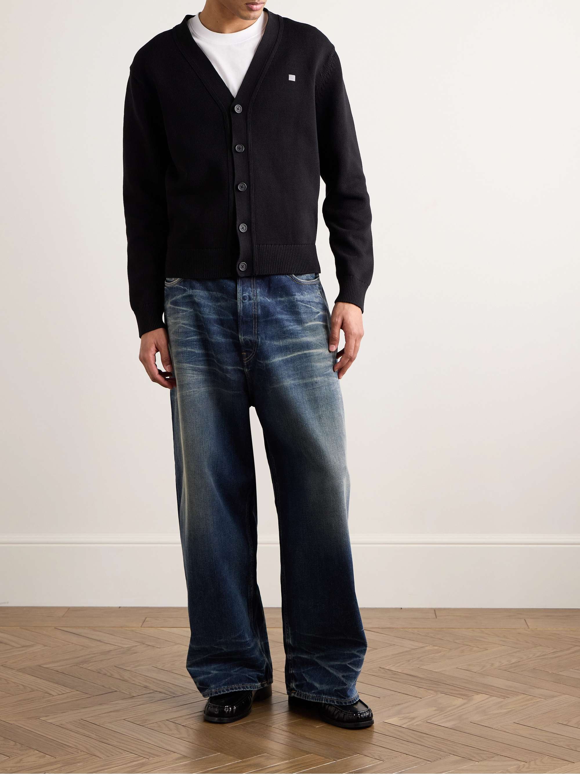 Keve Logo-Appliquéd Ribbed Cotton Cardigan view