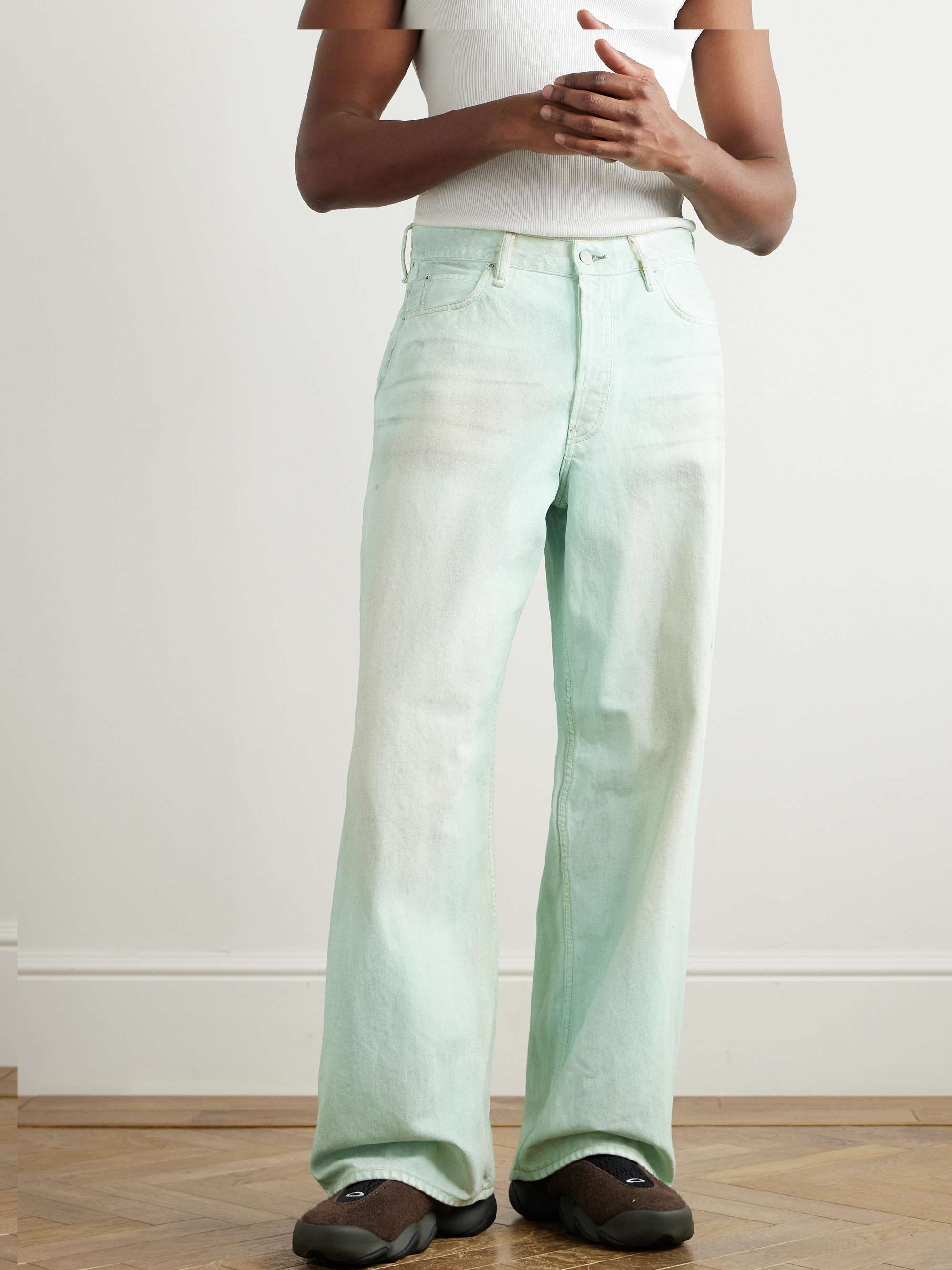 Traffic Straight-Leg Distressed Jeans view