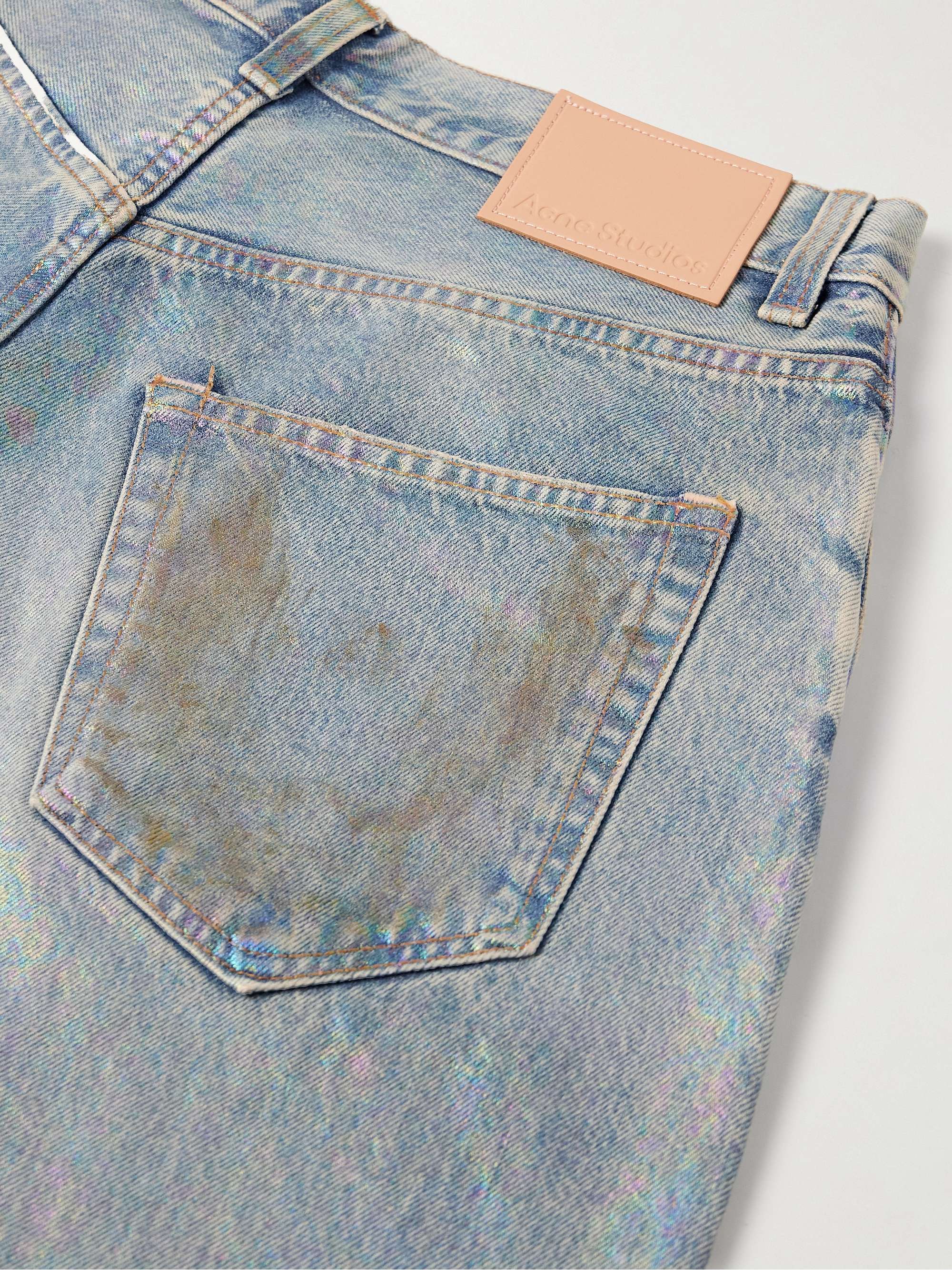Dirty Halo Wide-Leg Distressed Iridescent Jeans view