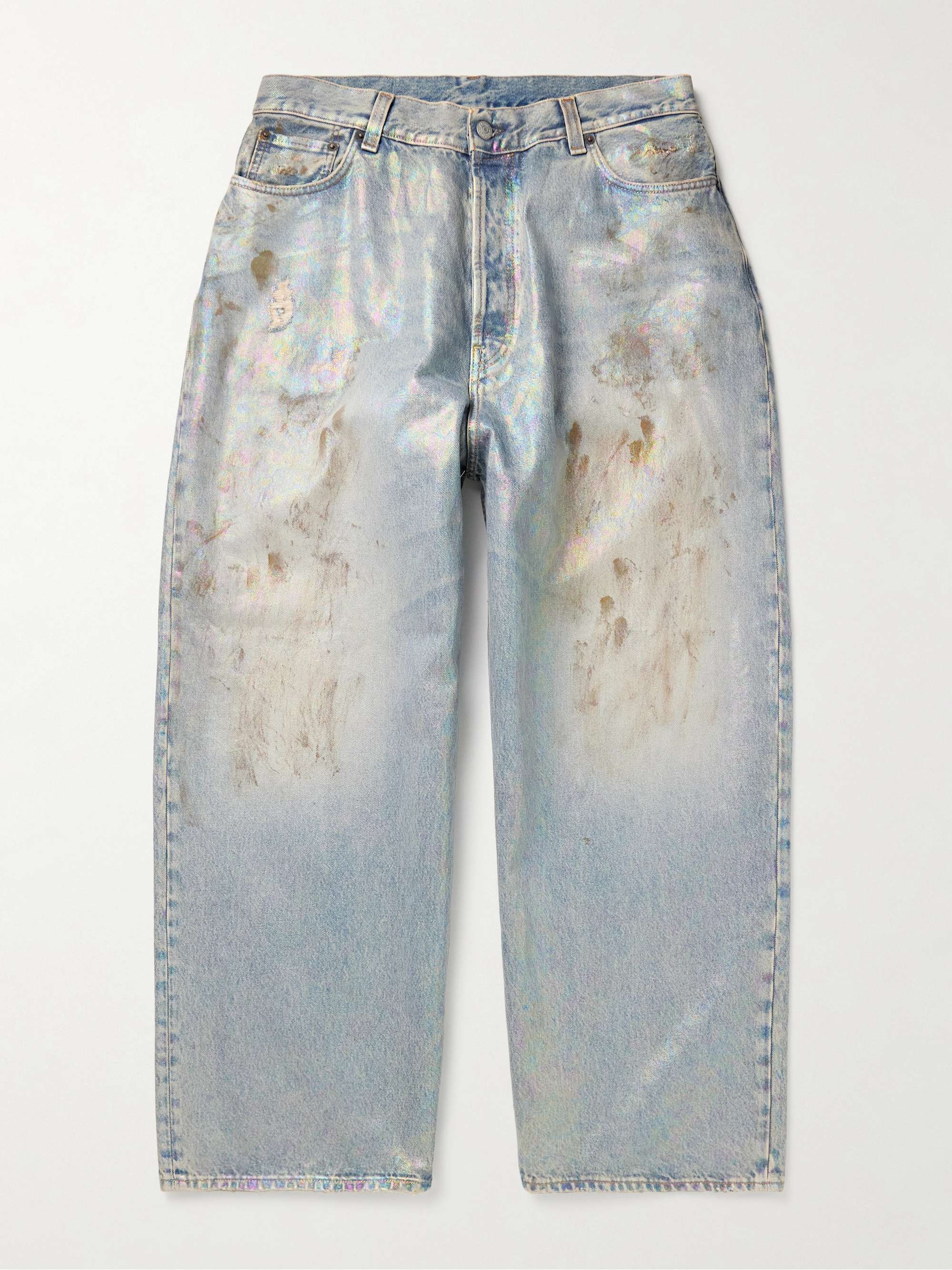 Dirty Halo Wide-Leg Distressed Iridescent Jeans view