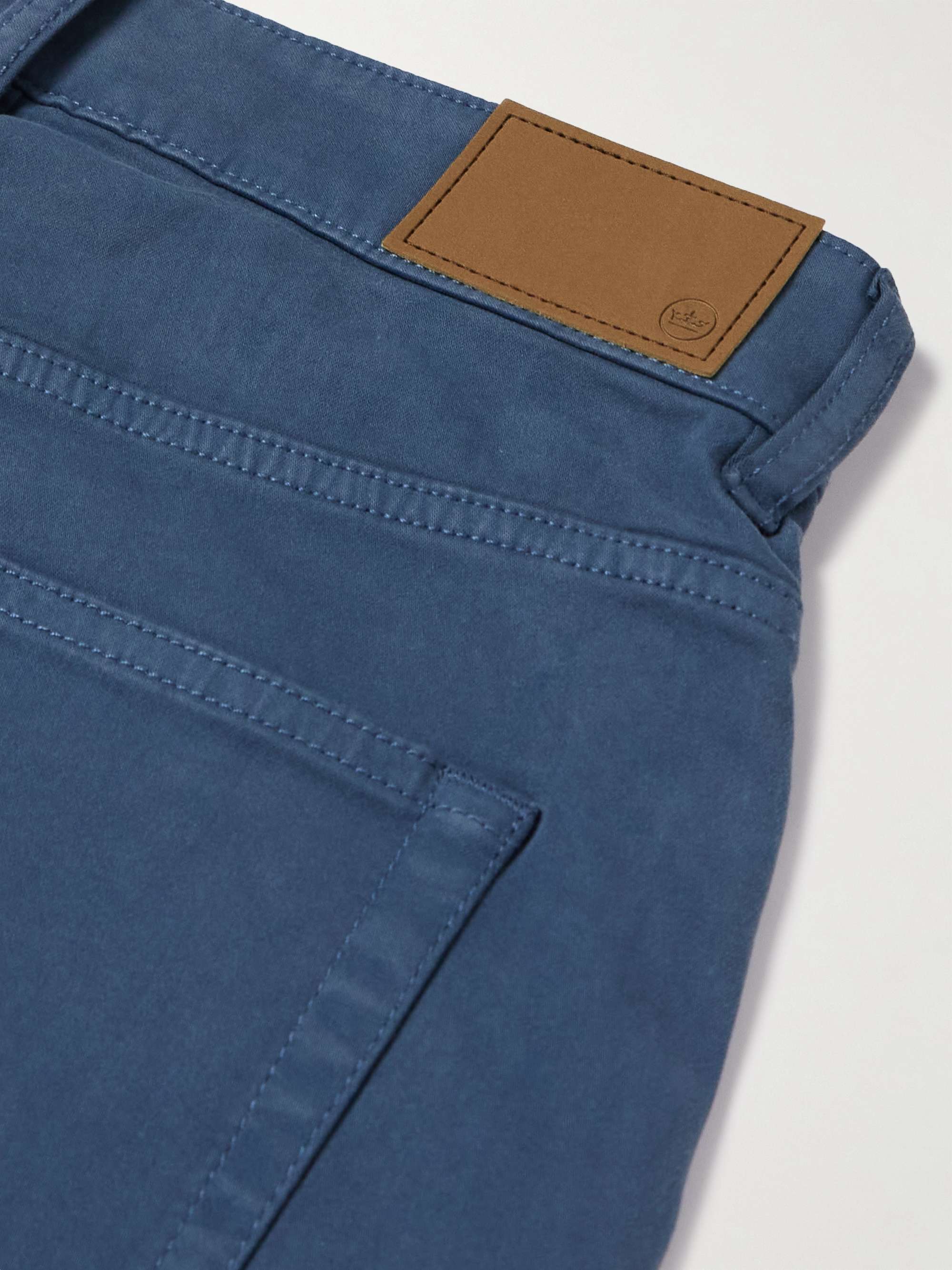 Slim-Fit Straight-Leg Cotton-Blend Sateen Trousers view