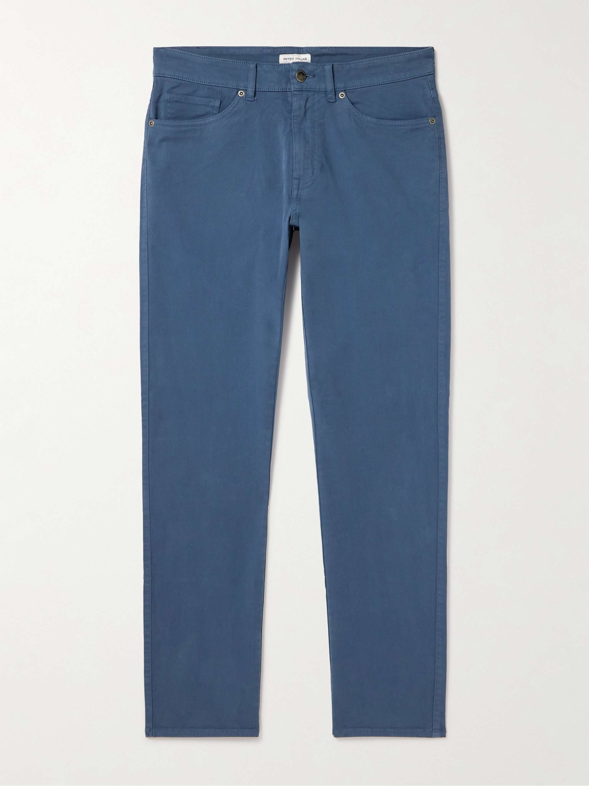 Slim-Fit Straight-Leg Cotton-Blend Sateen Trousers view