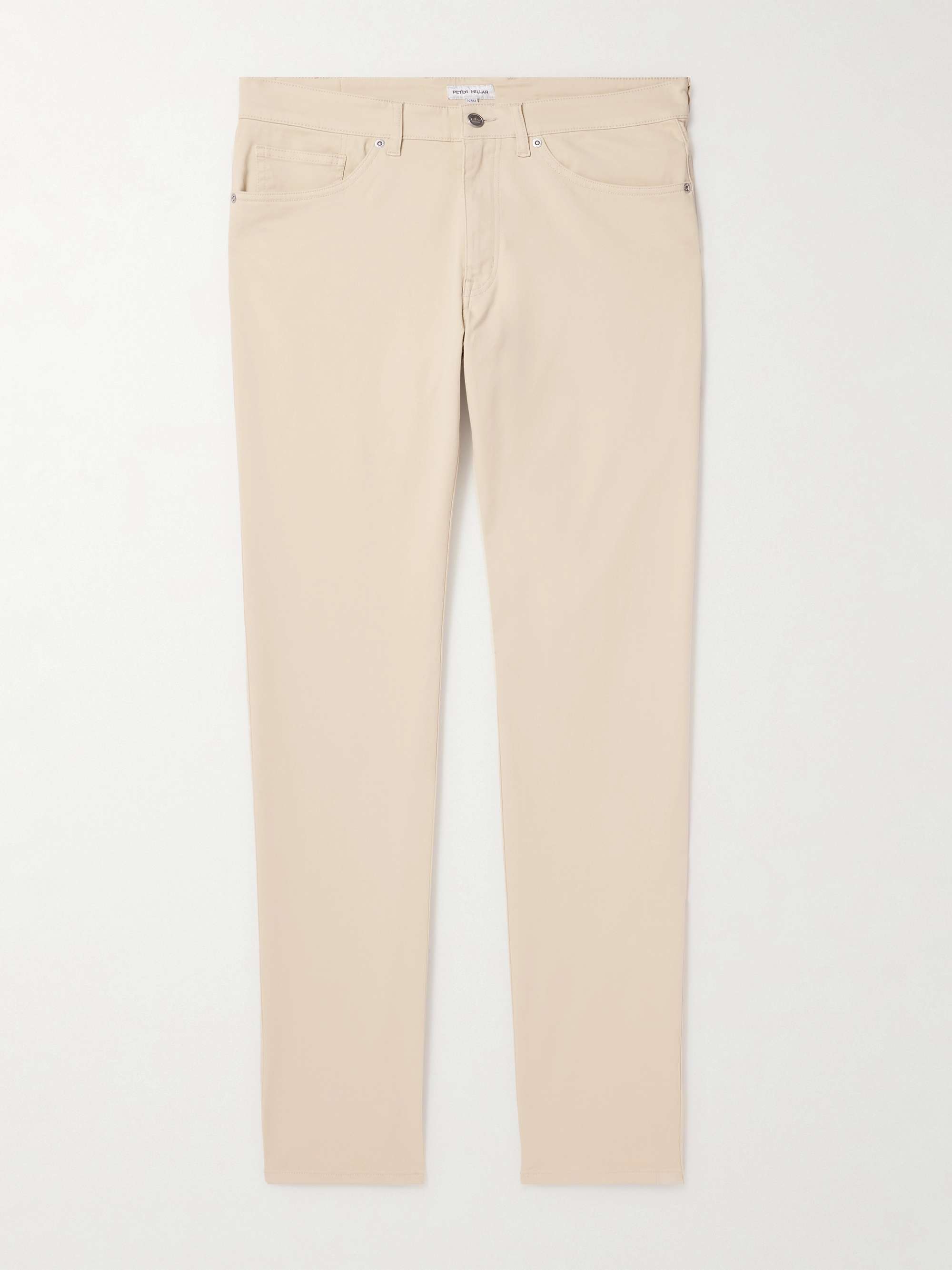Slim-Fit Cotton-Blend Sateen Trousers view