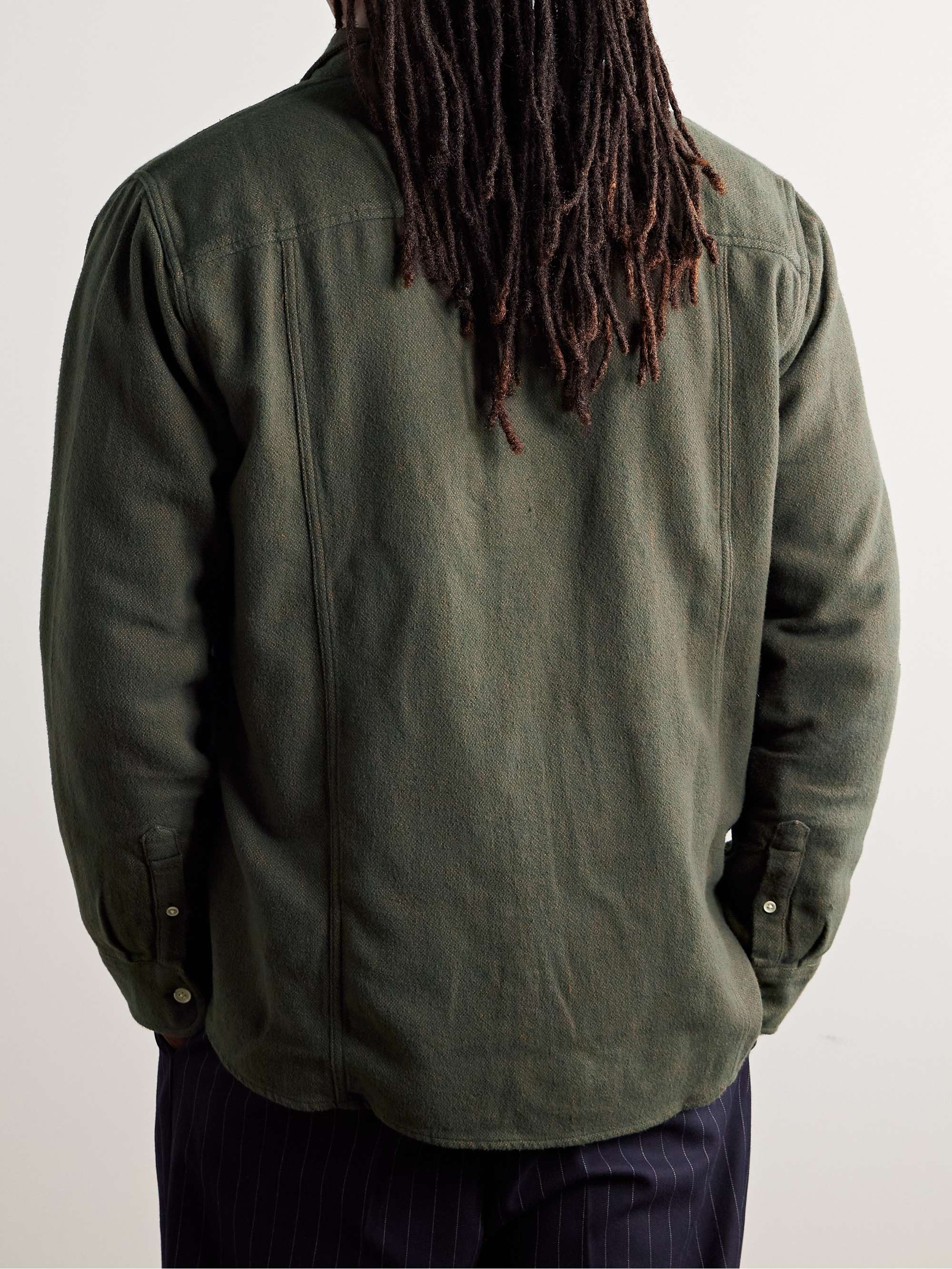 Pin-Dot Brushed Cotton-Flannel Shirt view