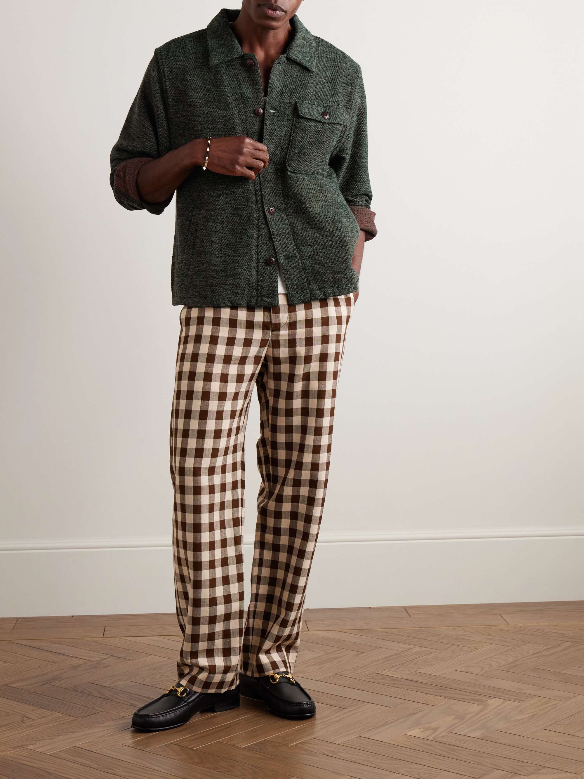Jacquard-Knit Cotton-Blend Overshirt view