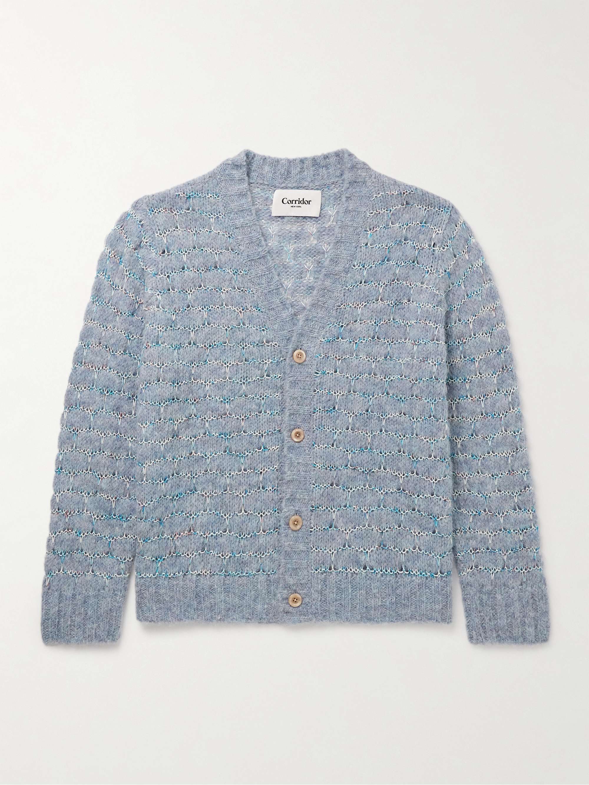 Raga Space-Dyed Open-Knit Alpaca-Blend Cardigan view