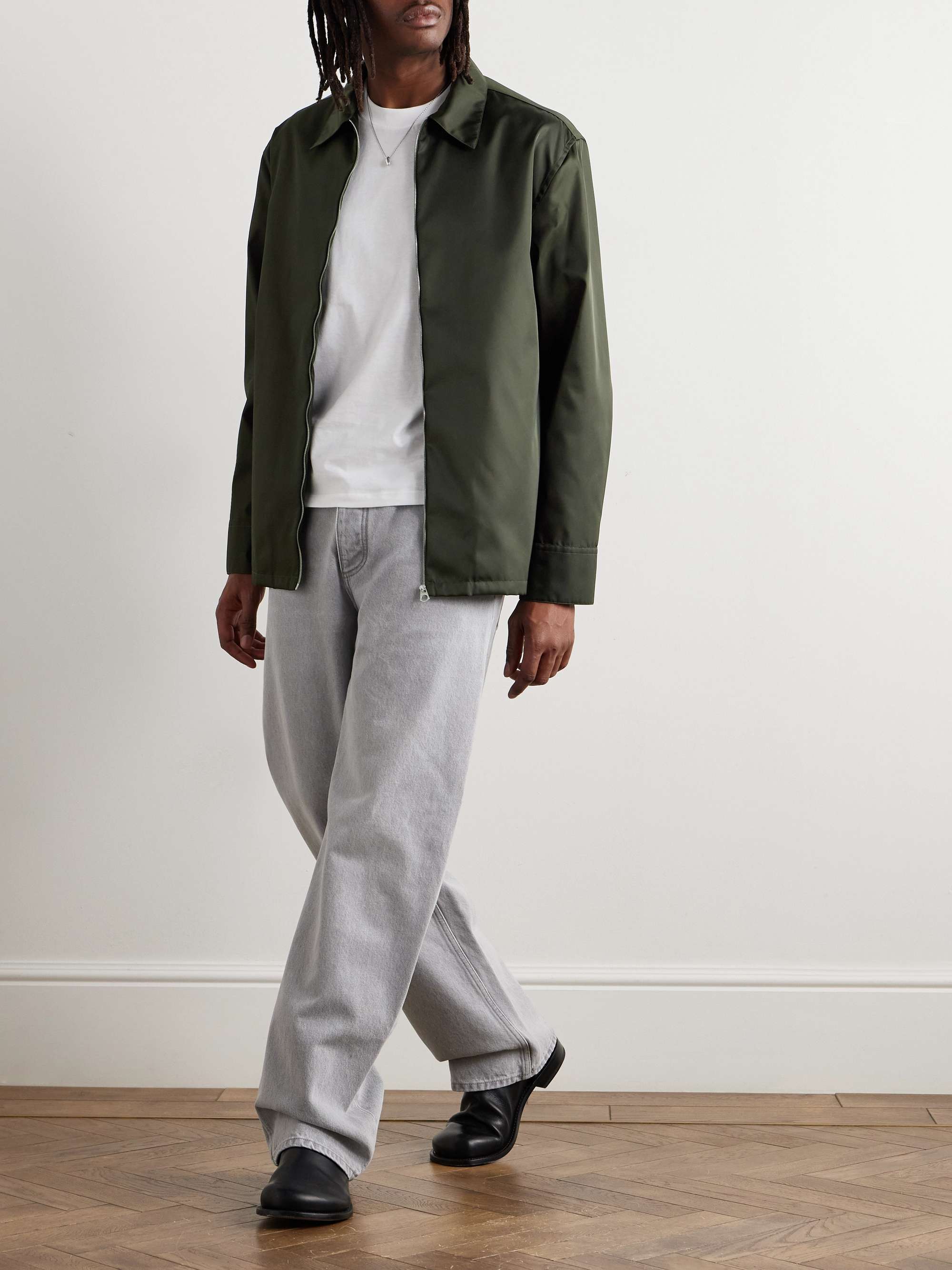 Twill Zip-Up Overshirt view