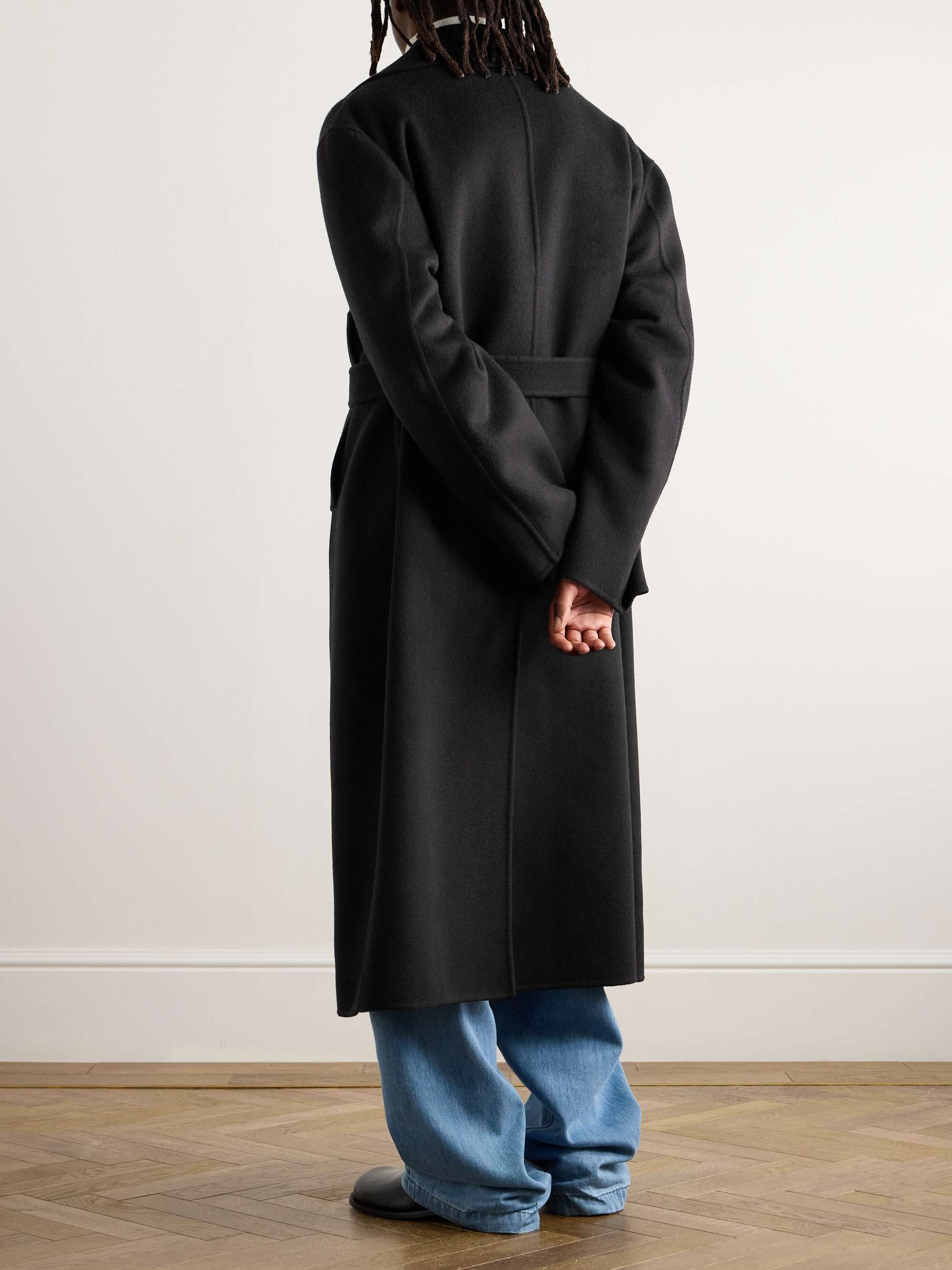 Double-Breasted Belted Double-Faced Cashmere Coat view