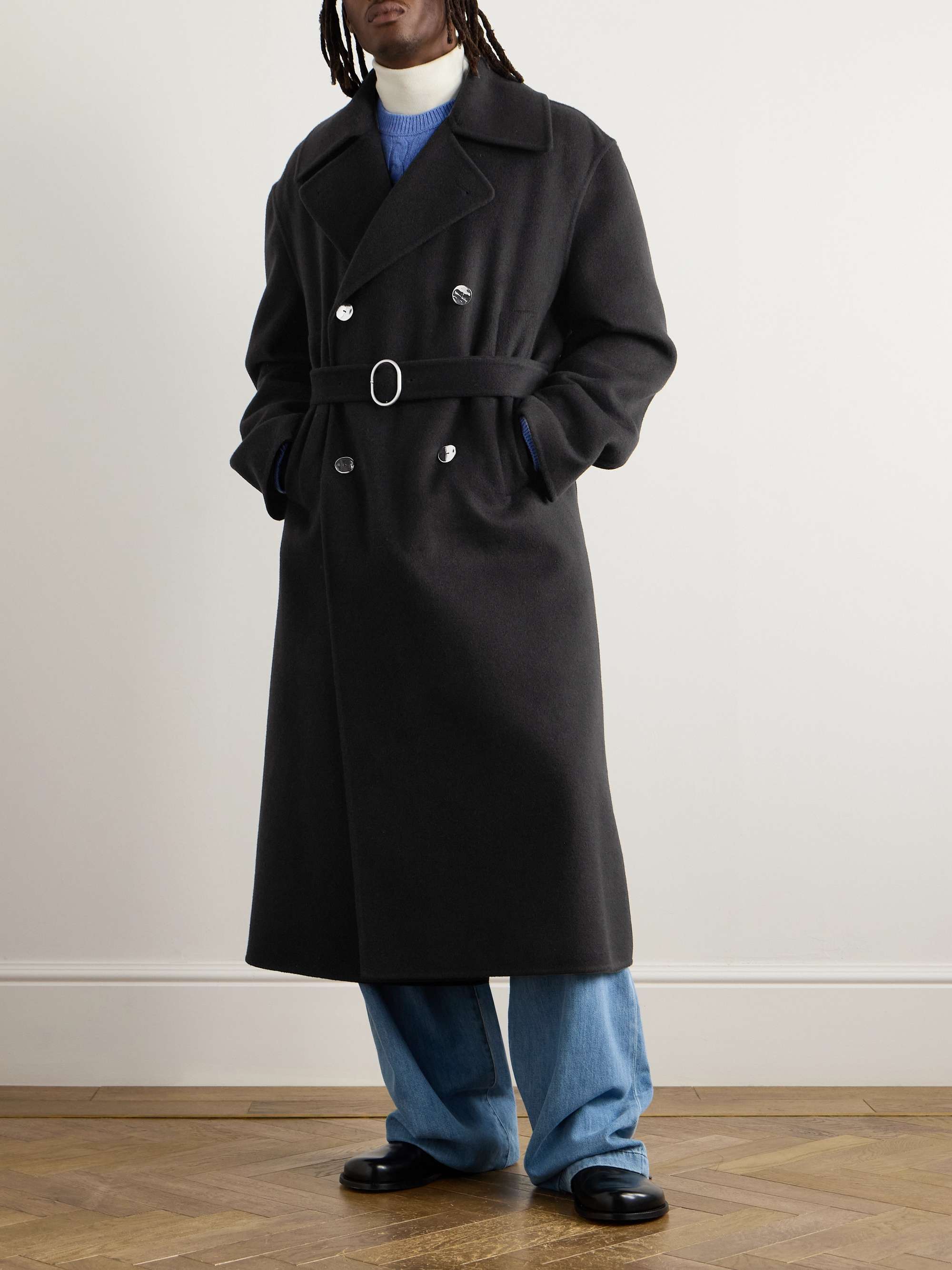Double-Breasted Belted Double-Faced Cashmere Coat view