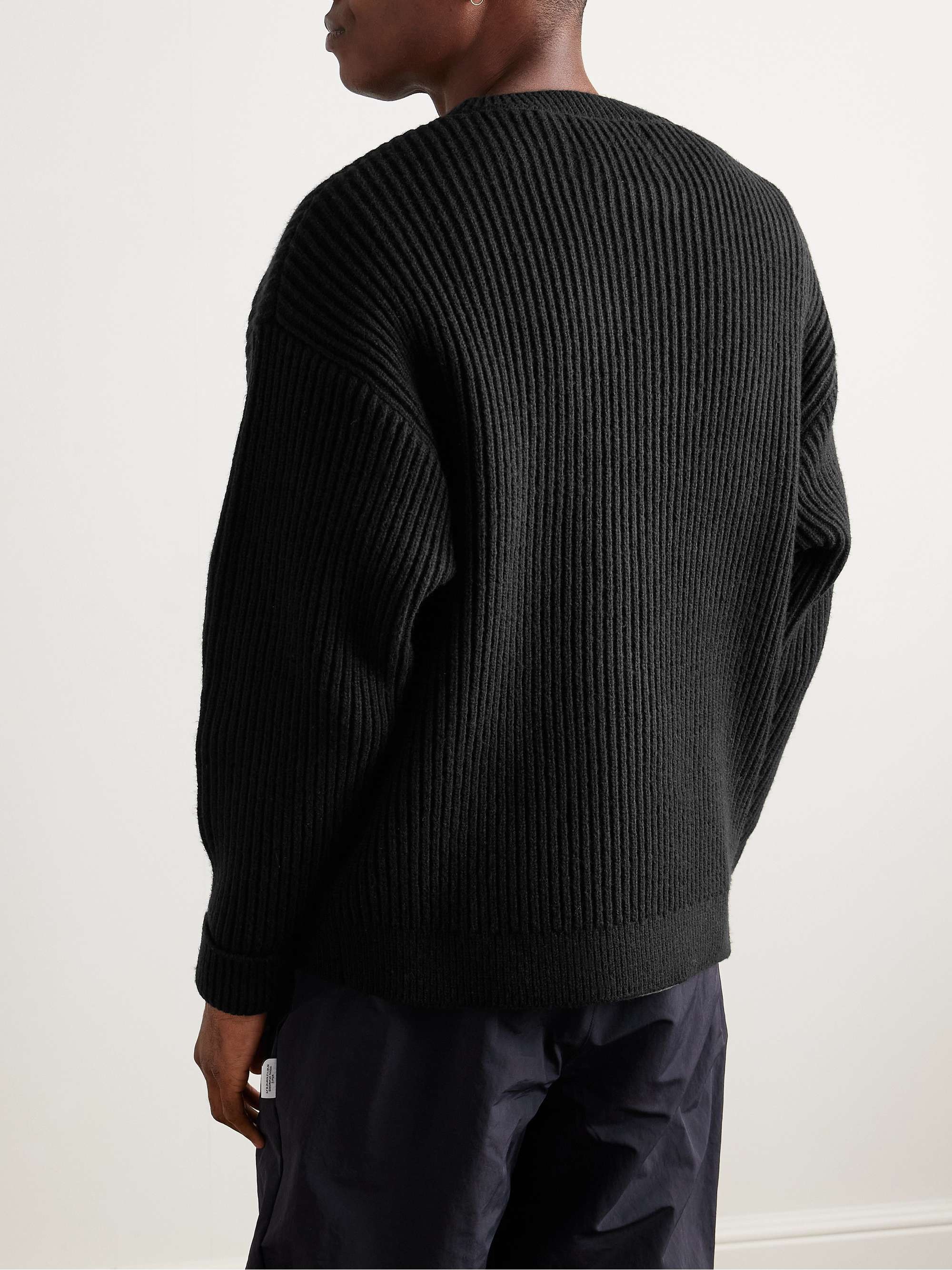 Logo-Appliquéd Ribbed-Knit Sweater view