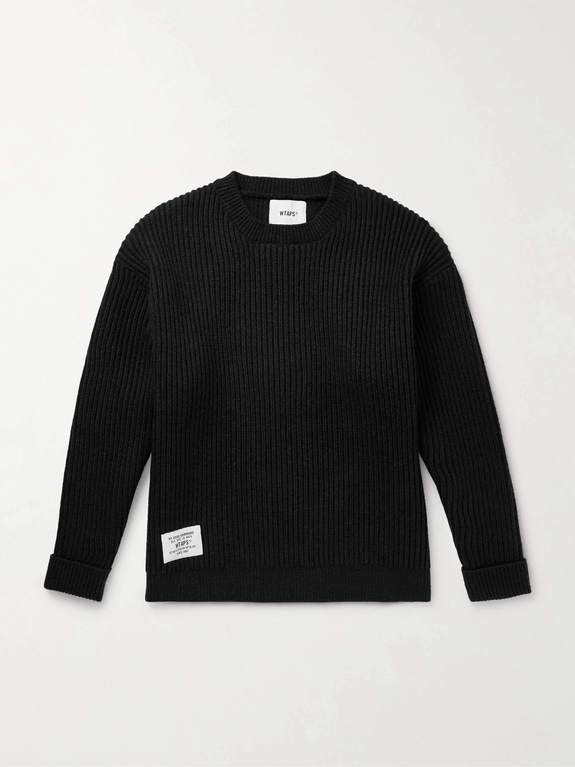 Logo-Appliquéd Ribbed-Knit Sweater view