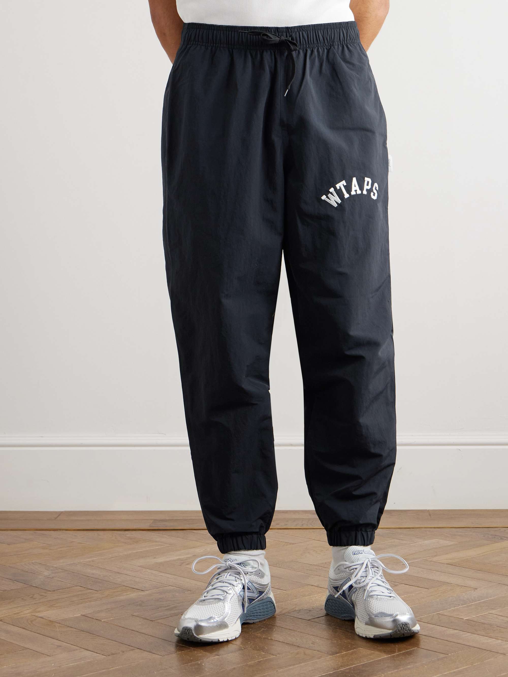 Straight-Leg Logo-Embroidered Nylon Trousers view