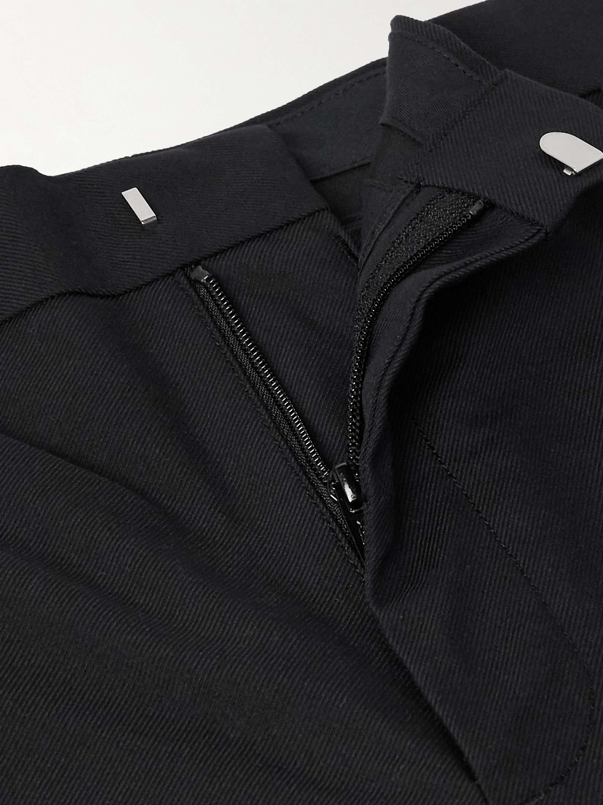 Straight-Leg Cropped Logo-Appliquéd Twill Trousers view
