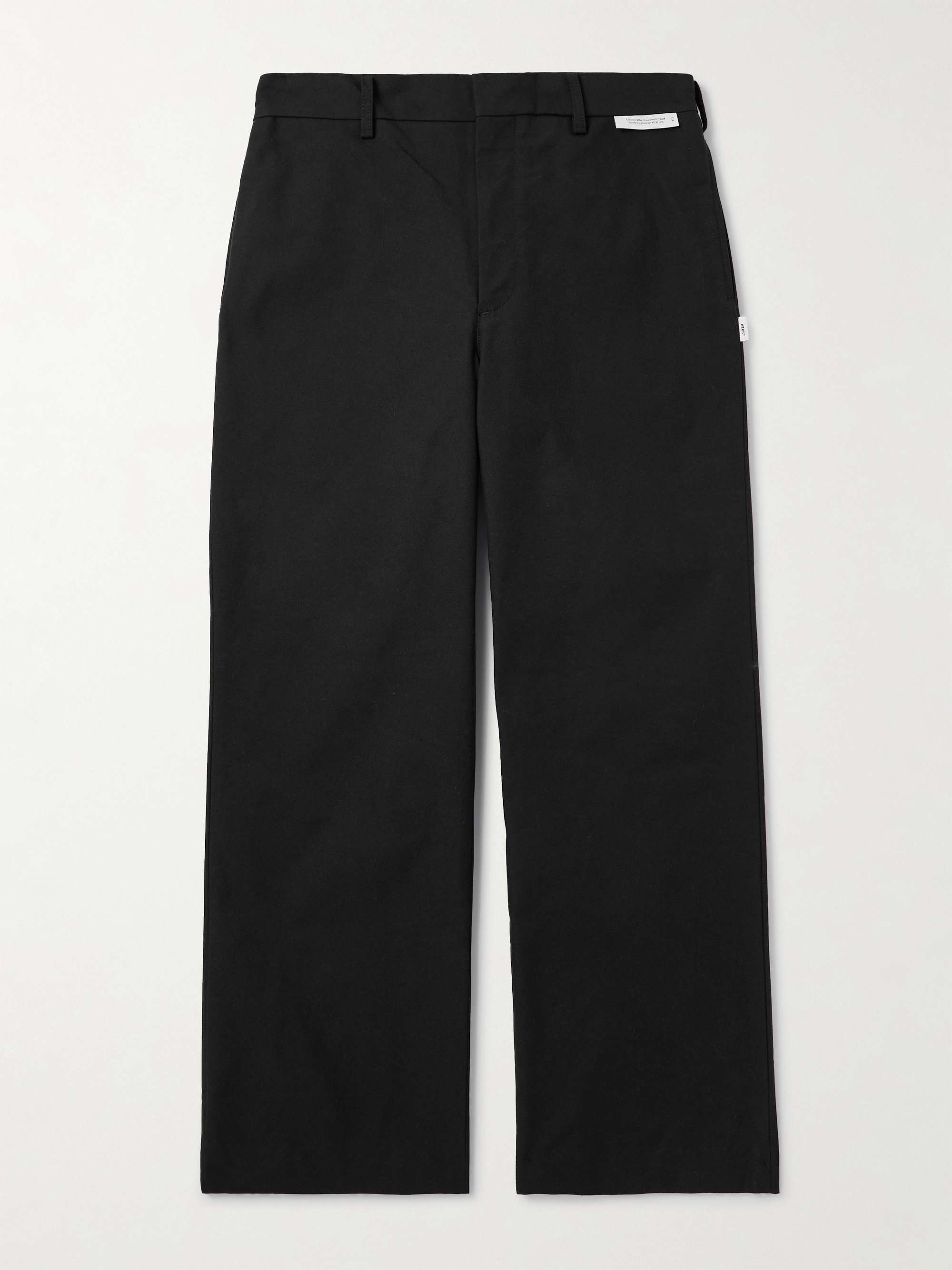 Straight-Leg Cropped Logo-Appliquéd Twill Trousers view