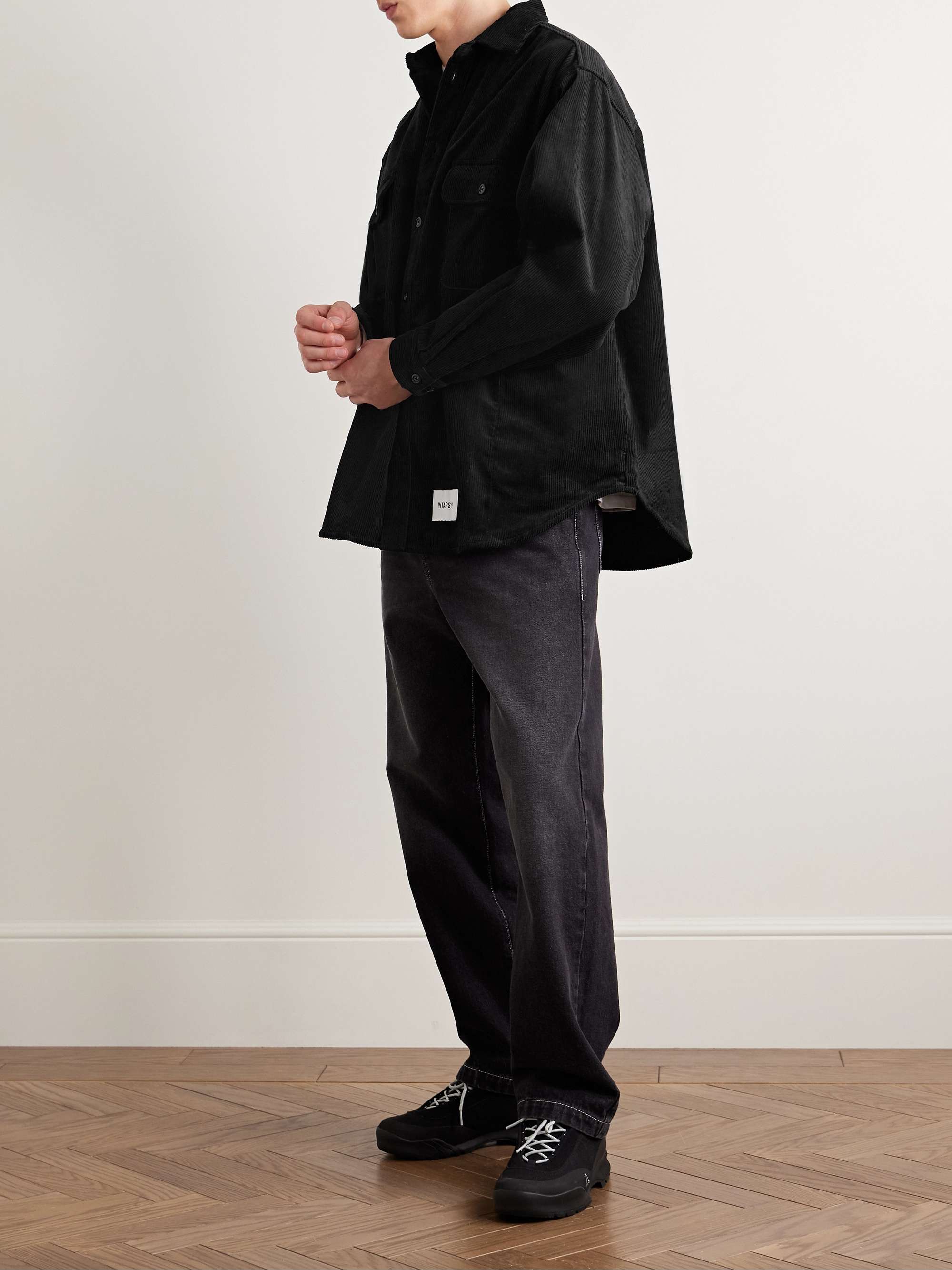 Logo-Appliquéd Cotton-Corduroy Shirt view