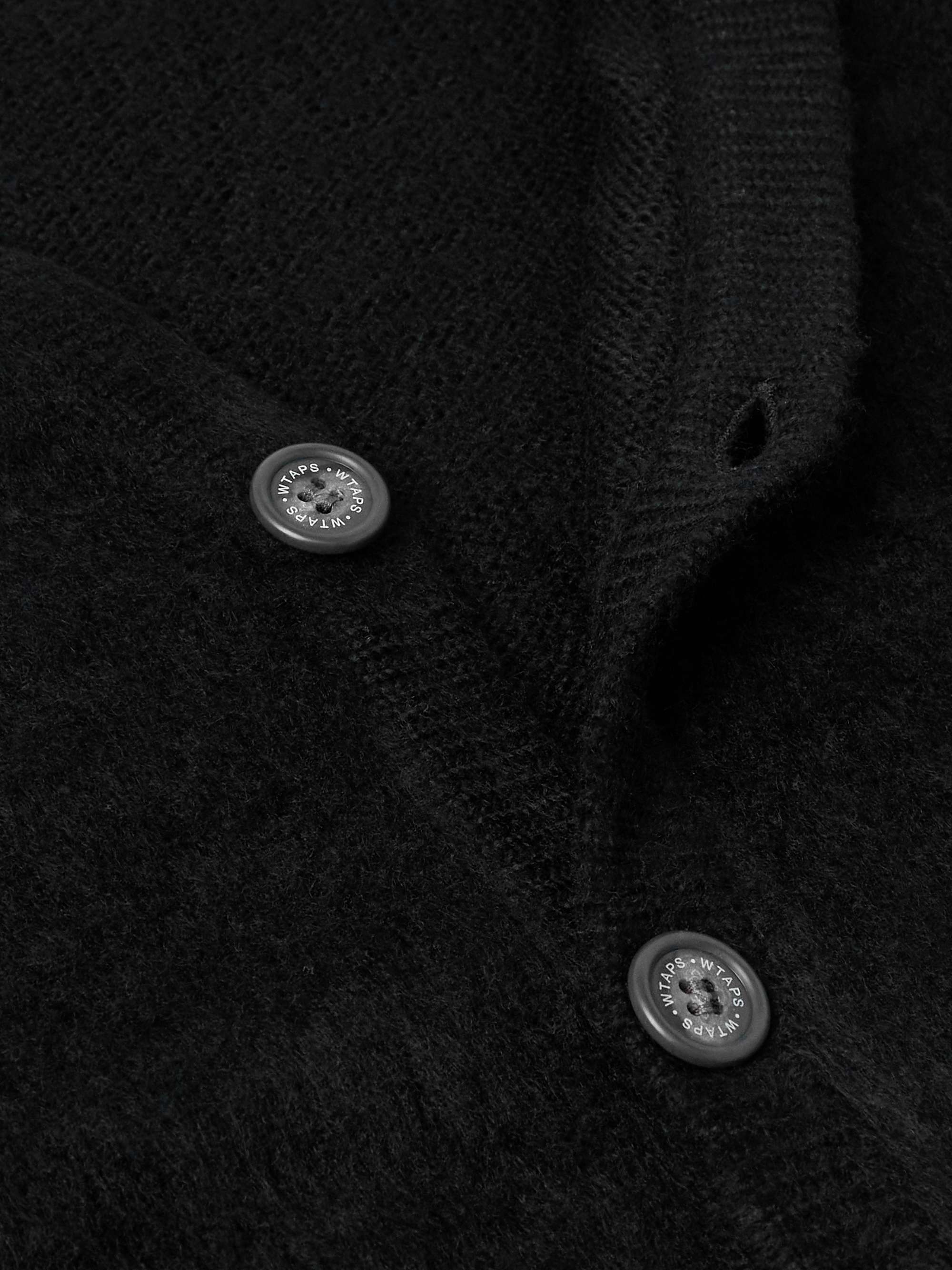 Logo-Appliquéd Brushed-Knit Cardigan view