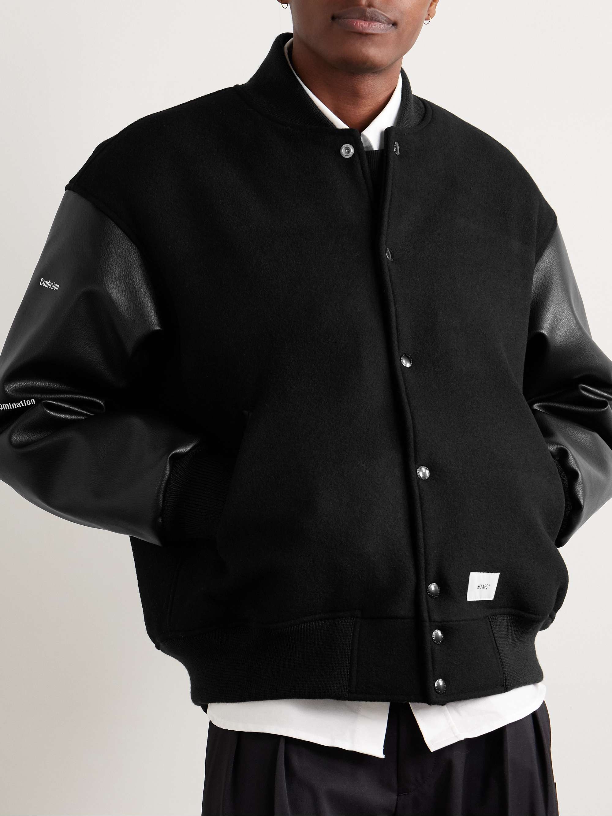 Logo-Appliquéd and Embroidered Melton Wool-Blend Felt Bomber Jacket view