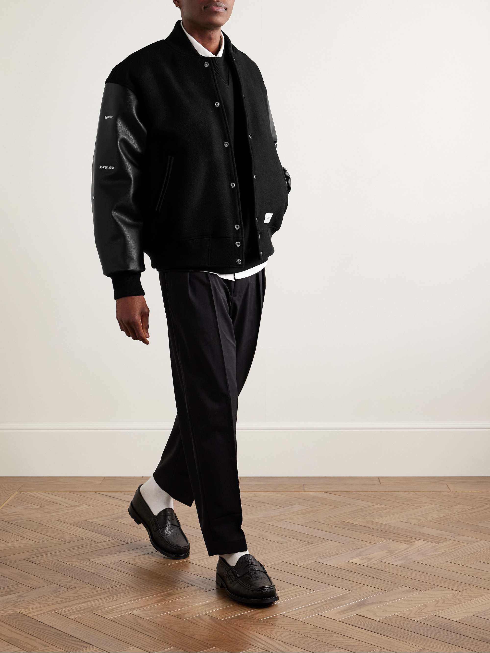 Logo-Appliquéd and Embroidered Melton Wool-Blend Felt Bomber Jacket view