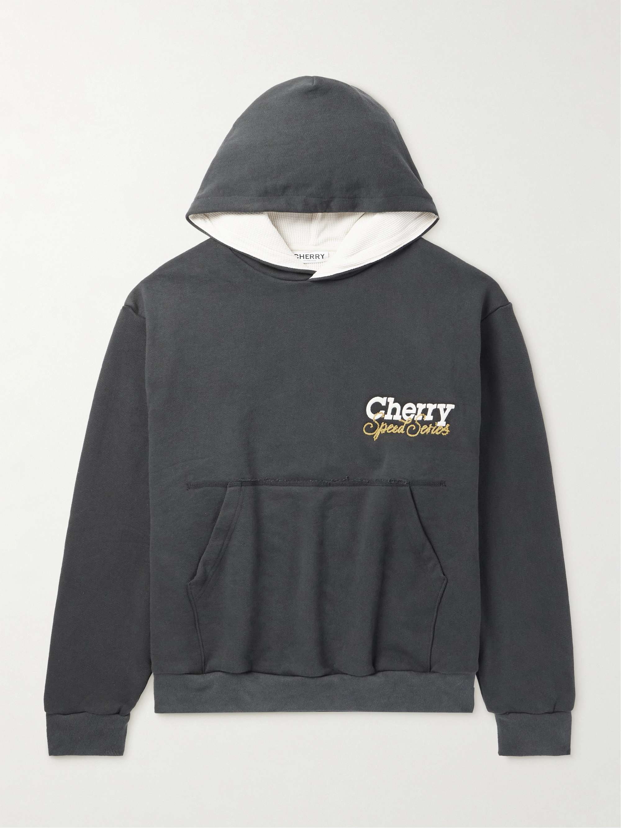Speed Series Garment-Dyed Printed Cotton-Jersey Hoodie view