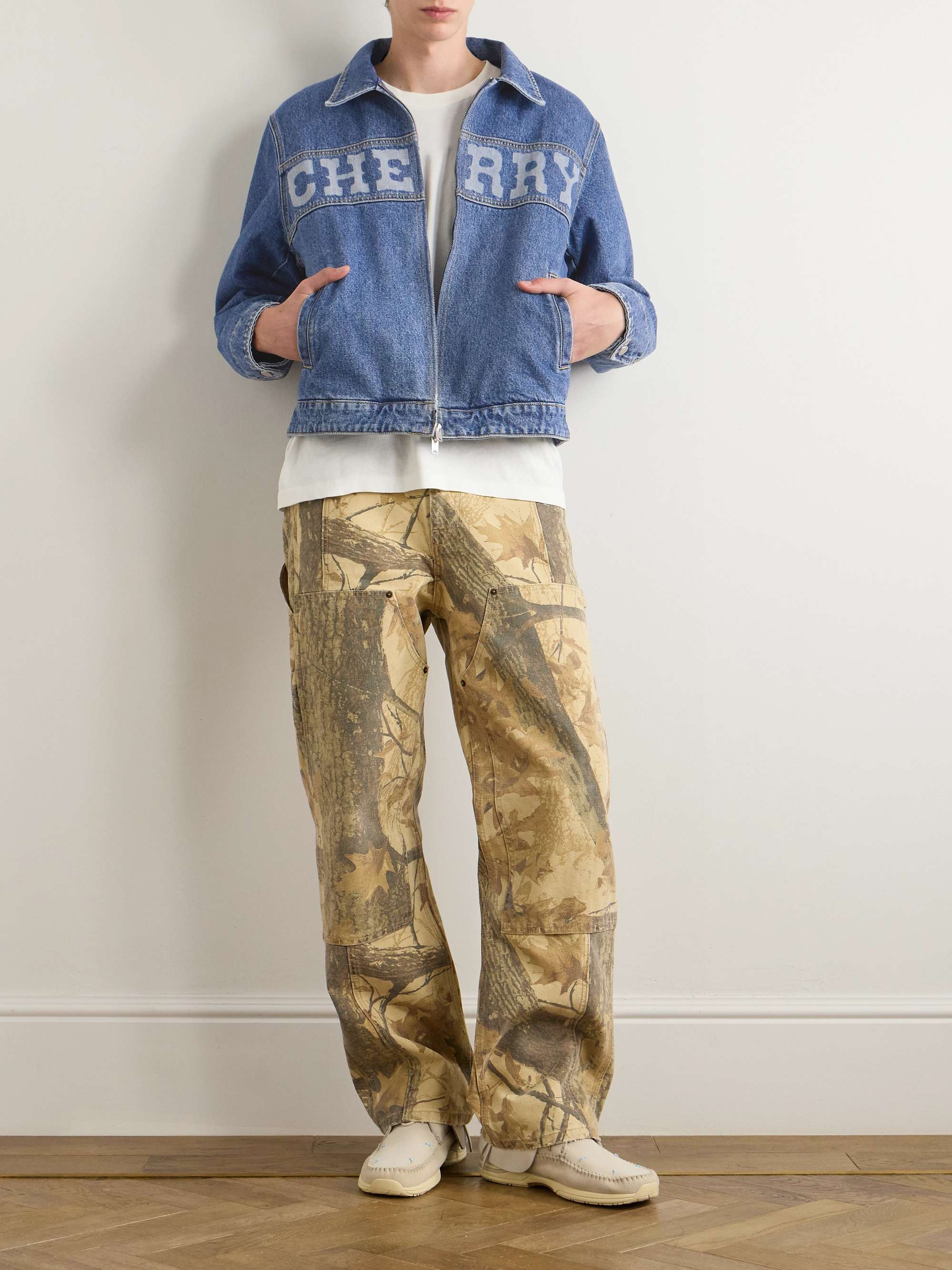 Logo-Print Denim Blouson Jacket view