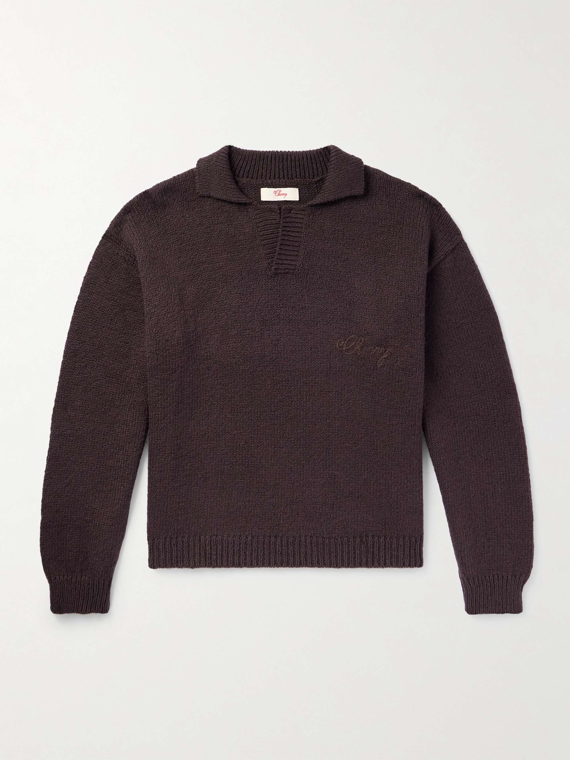 Logo-Embroidered Organic Cotton Sweater view