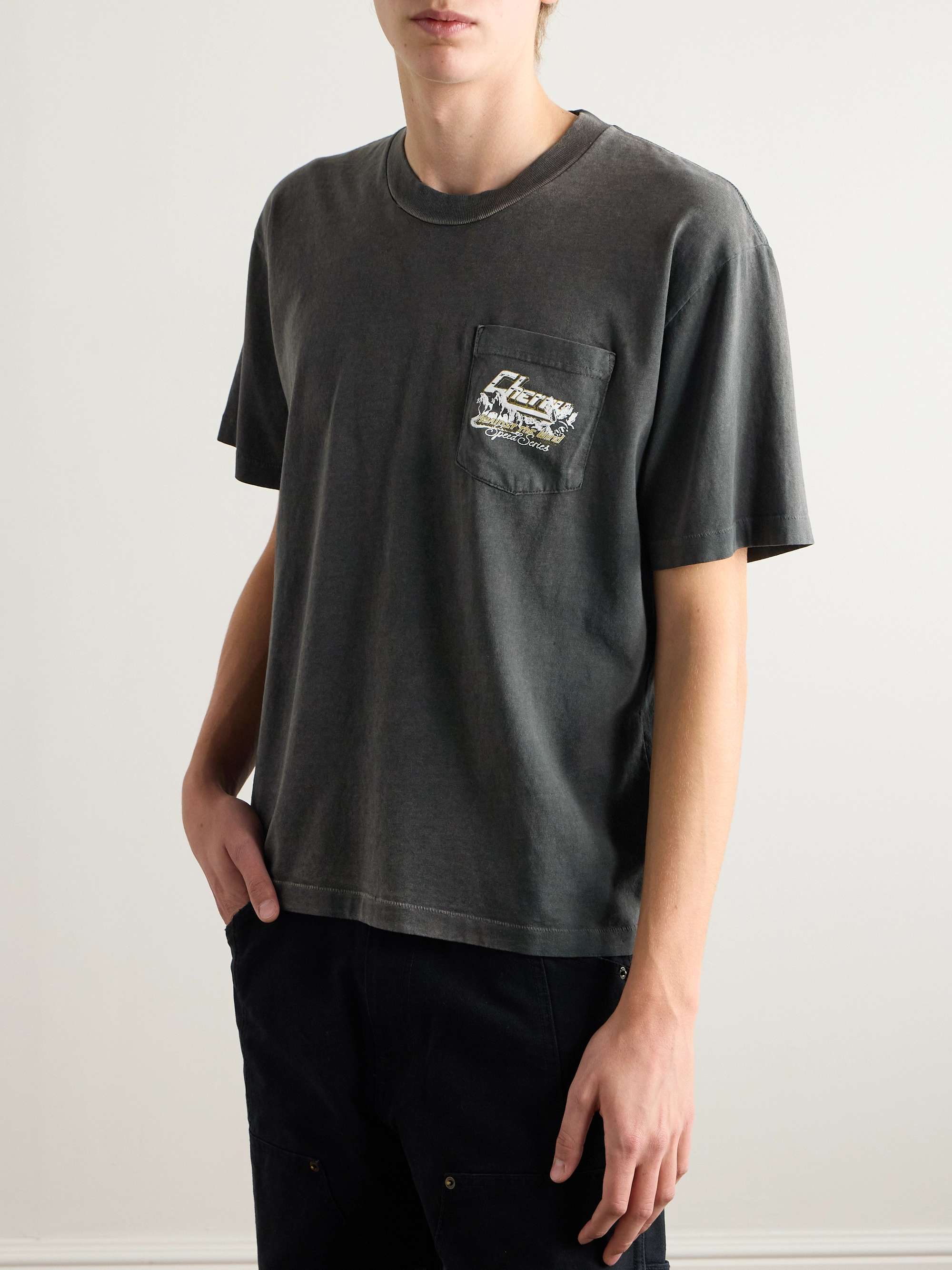 Garment-Dyed Logo-Print Cotton-Jersey T-Shirt view