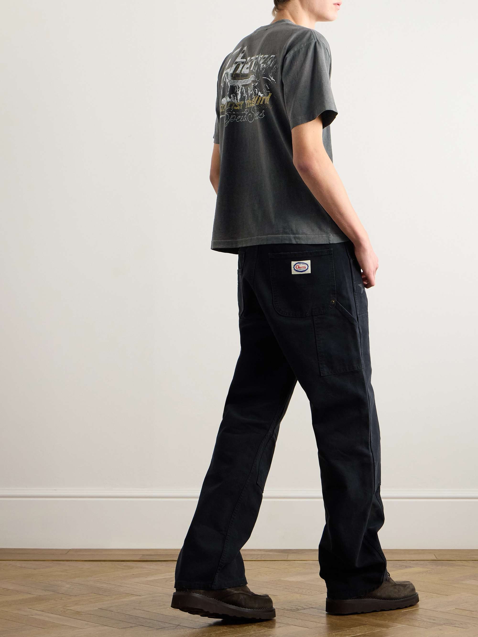 Garment-Dyed Logo-Print Cotton-Jersey T-Shirt view